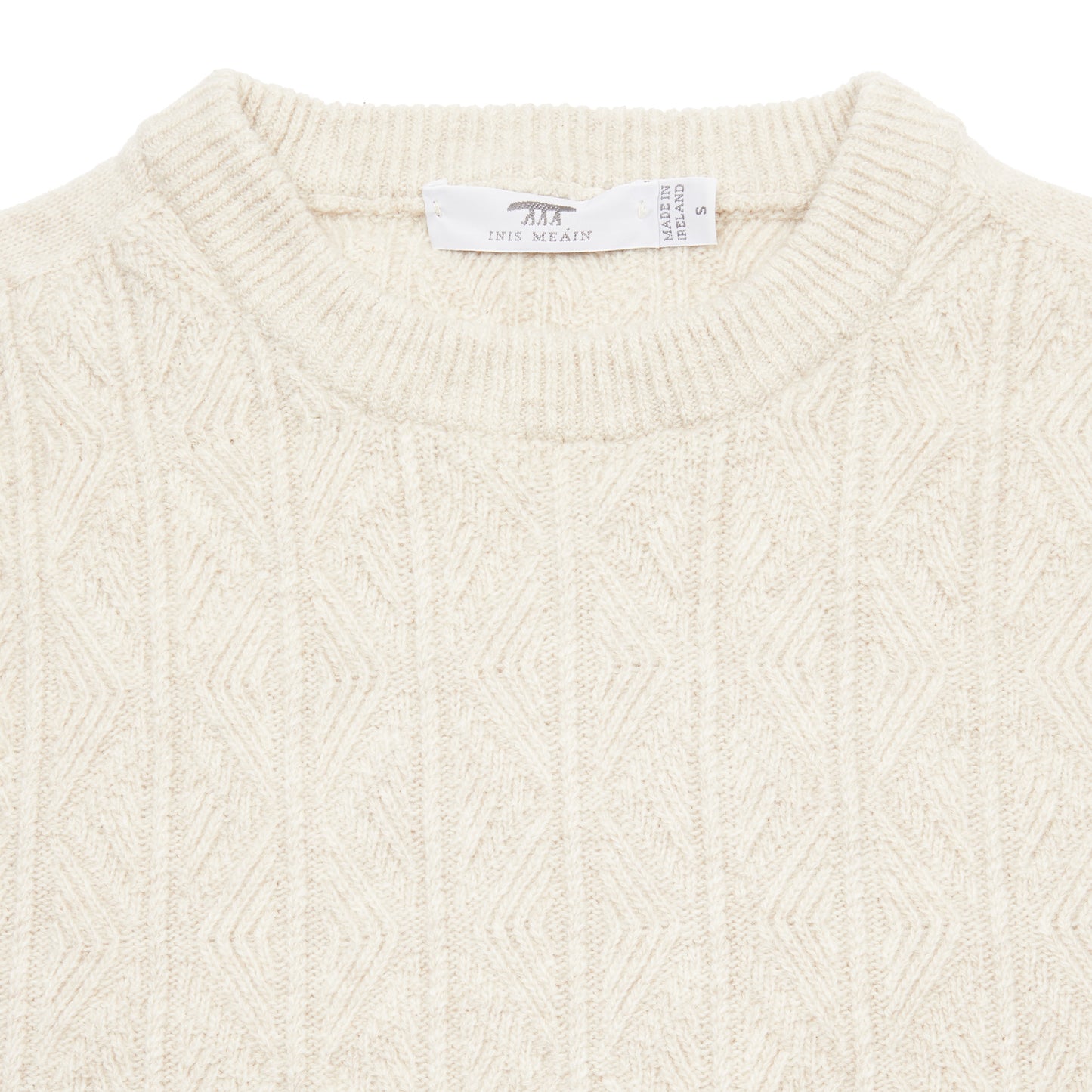 Inis Meáin Cashmere/Merino Light Aran Jumper in Beige Marl