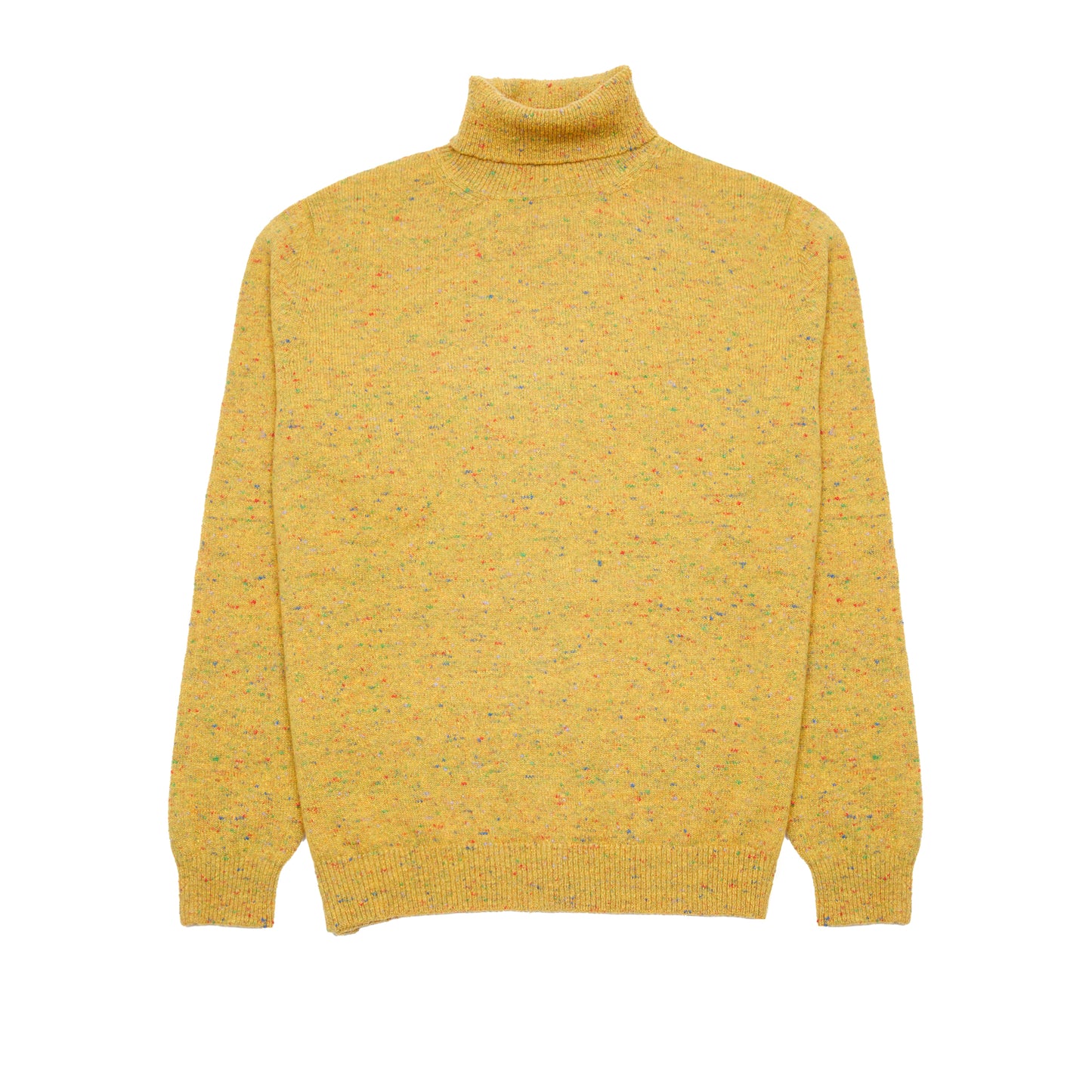 Inis Meáin Cashmere/Merino Classic Turtleneck in Yellow Fleck
