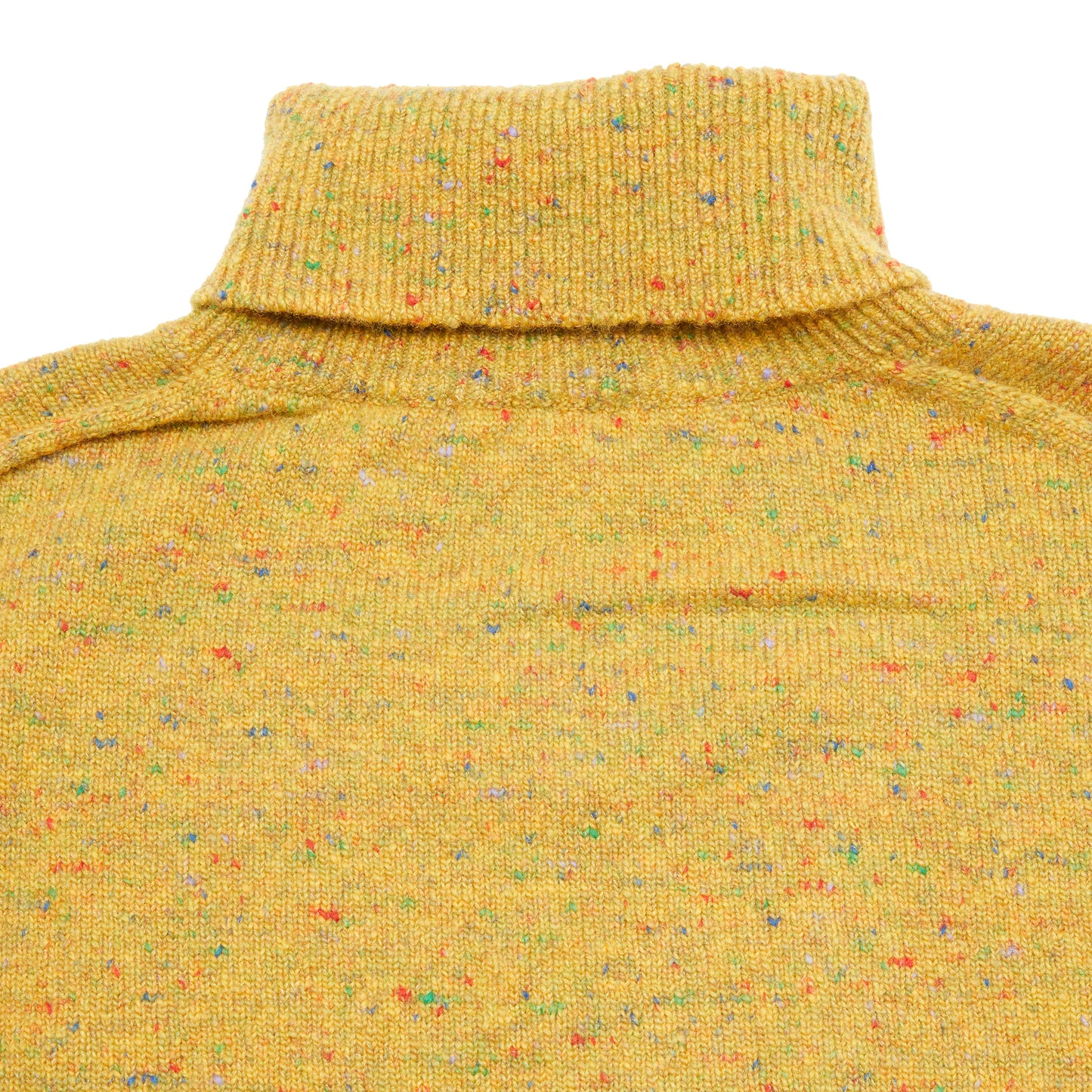 Inis Meáin Cashmere/Merino Classic Turtleneck in Yellow Fleck