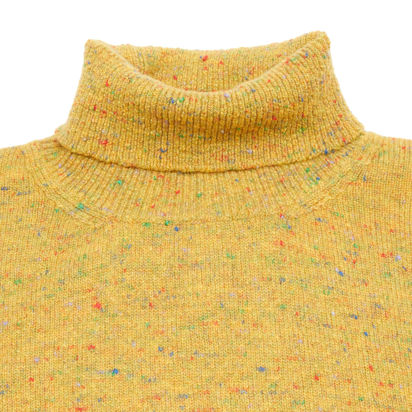 Inis Meáin Cashmere/Merino Classic Turtleneck in Yellow Fleck