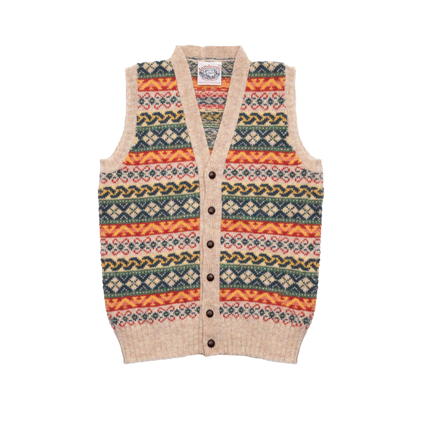 Jamieson's Fair Isle Waistcoat in Ivory1