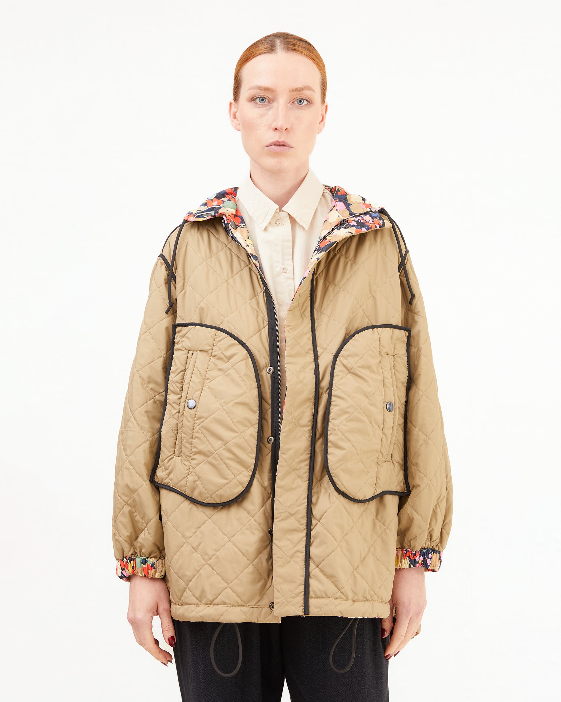 KONRAD Anna Reversible Jacket in Vintage Flower/Camel