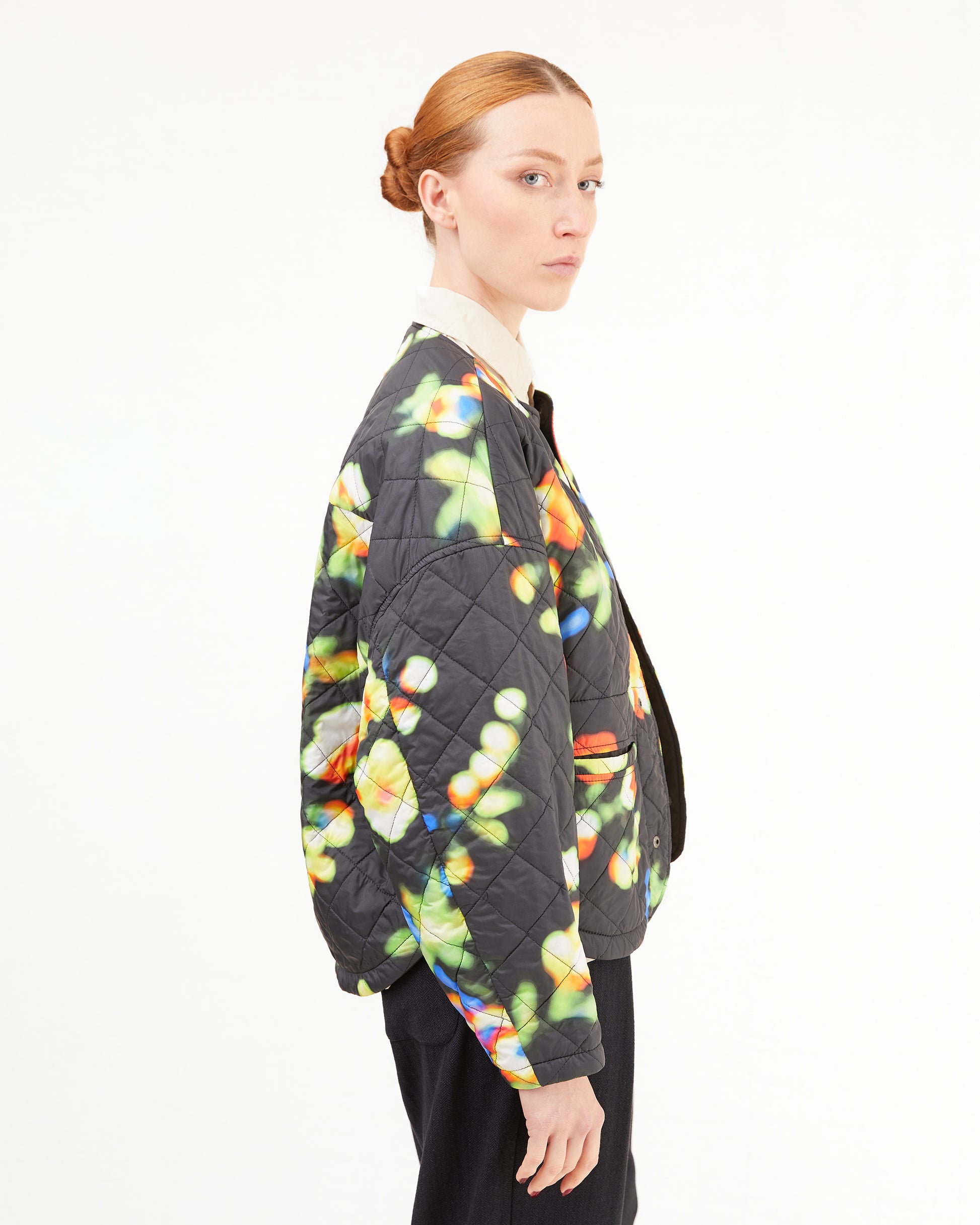 KONRAD Irmi Reversible Jacket in Blurred Flower/Black