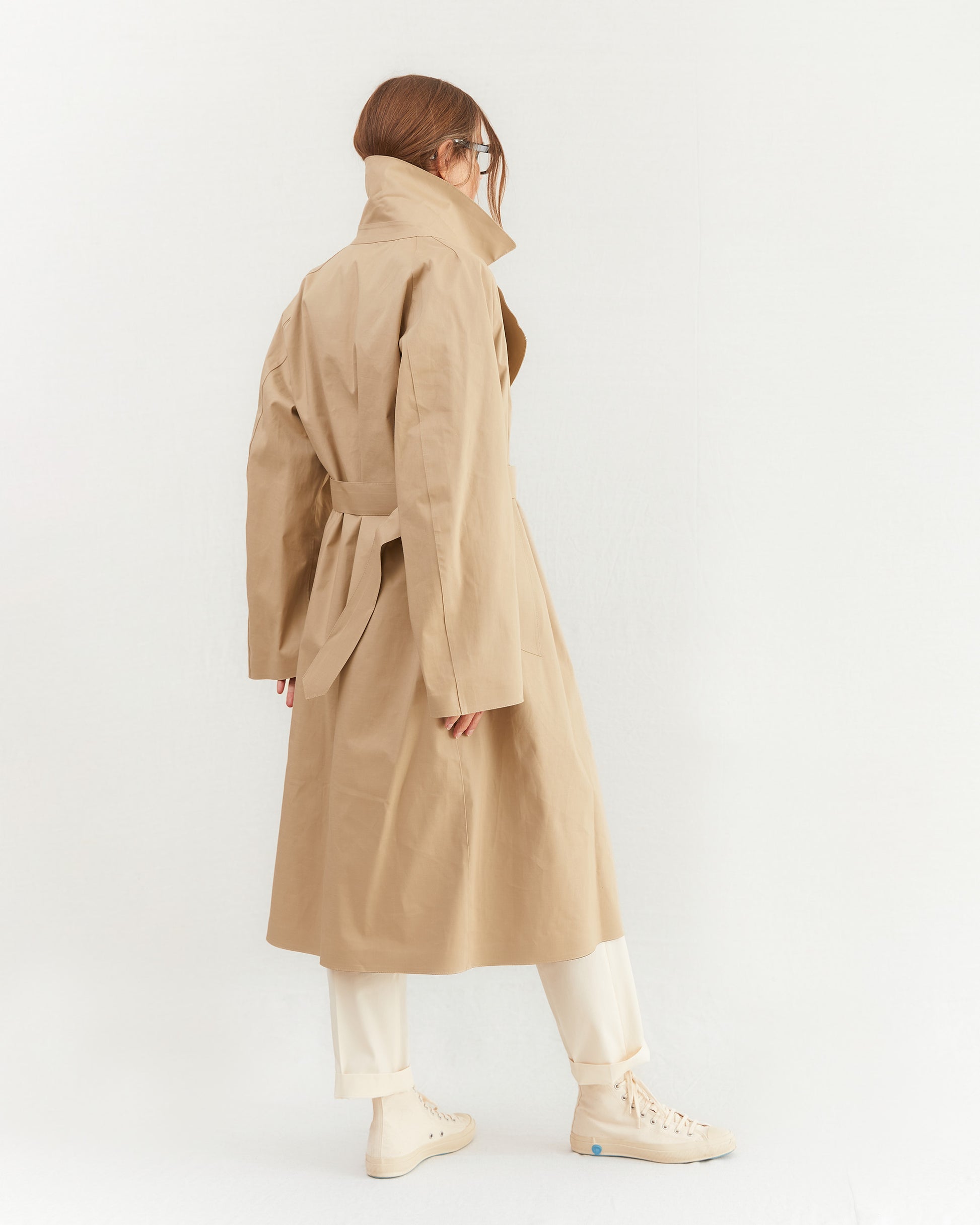 Mackintosh Women's Kintore Bonded Cotton Overcoat in Fawn