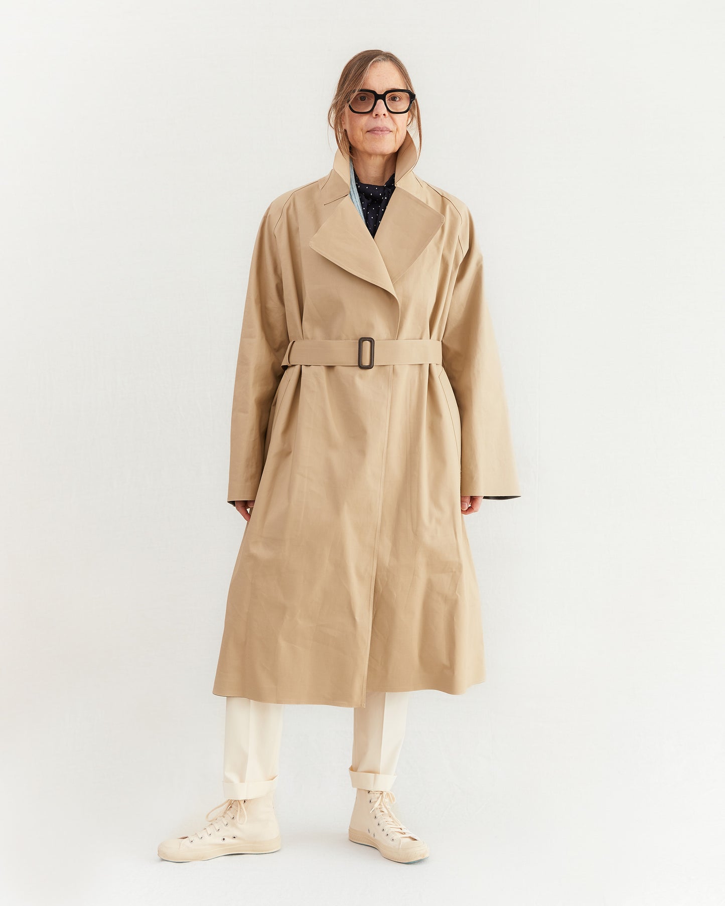 Mackintosh Women's Kintore Bonded Cotton Overcoat in Fawn