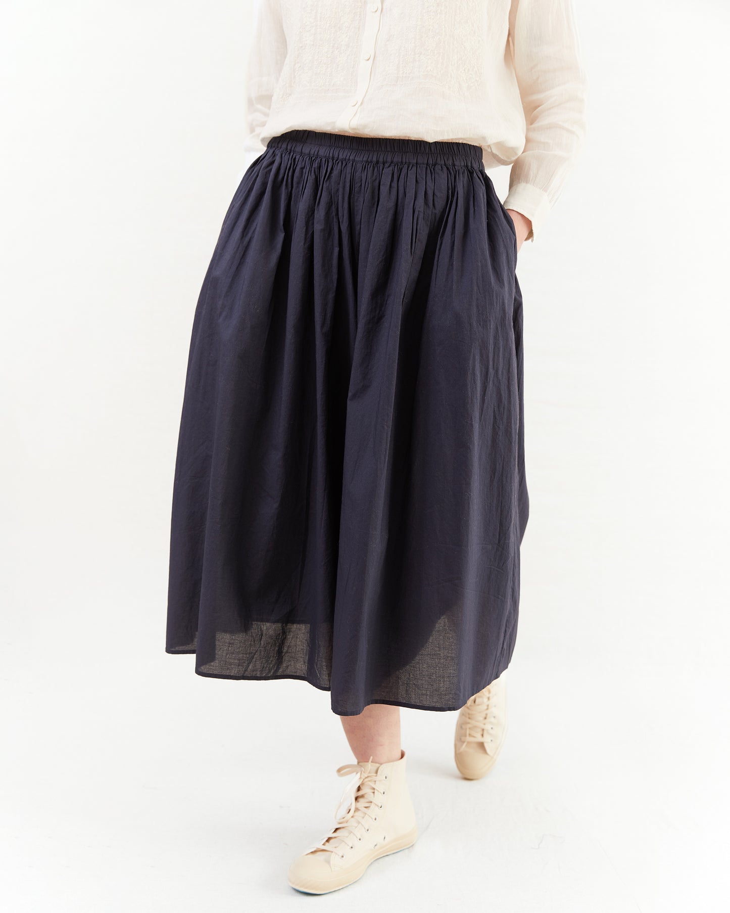 Maison De Soil Gathered Culottes in Navy