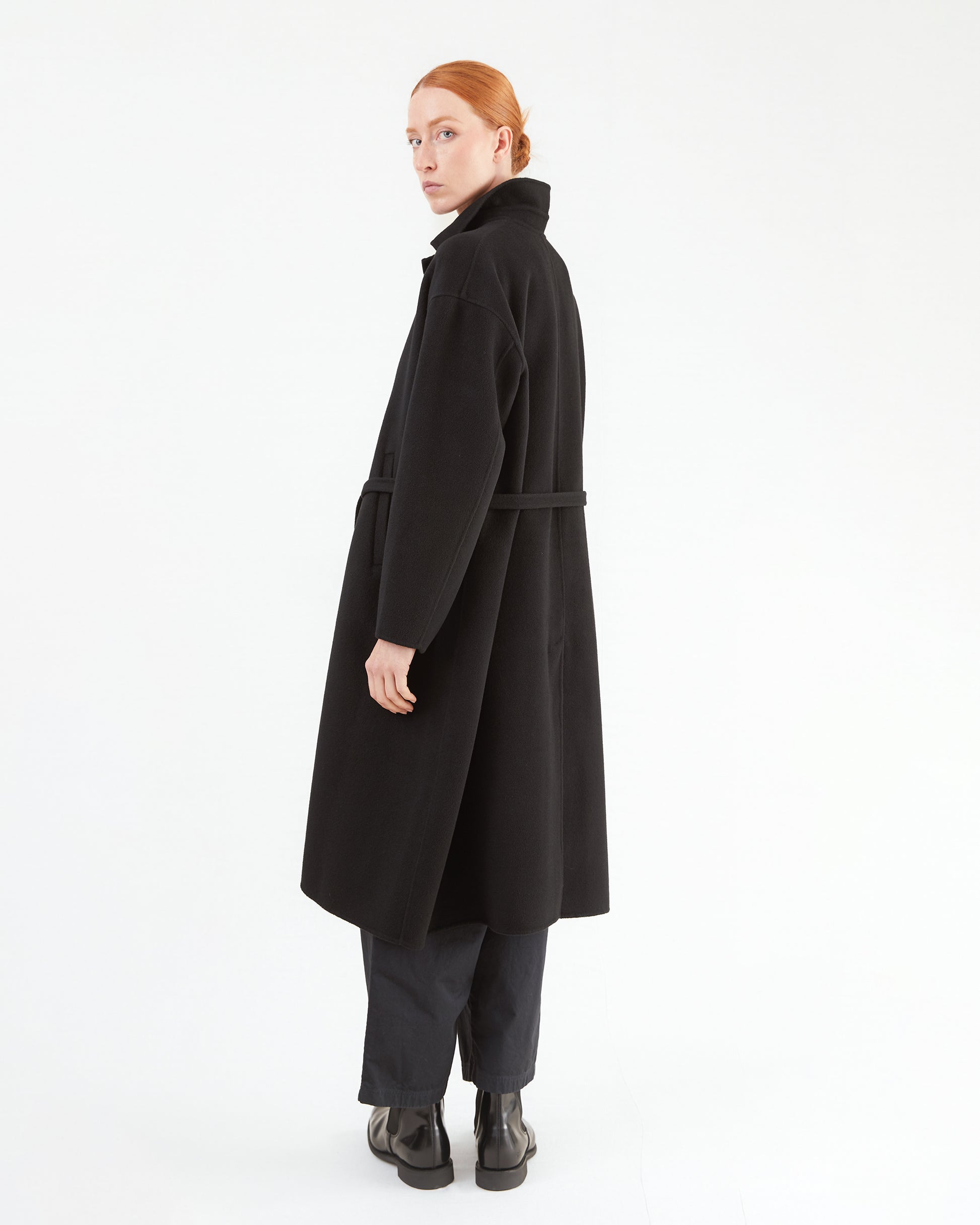Manuelle Guibal Jokash Cashmere Coat in Ultra Black