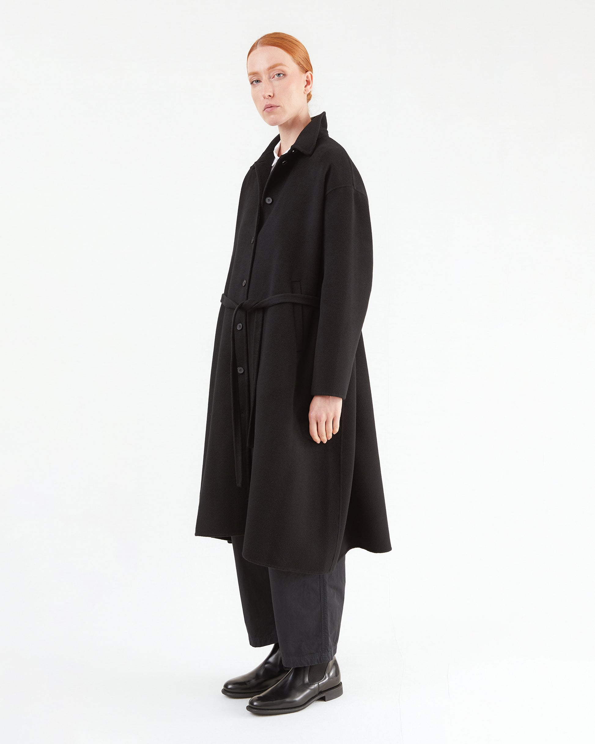 Manuelle Guibal Jokash Cashmere Coat in Ultra Black