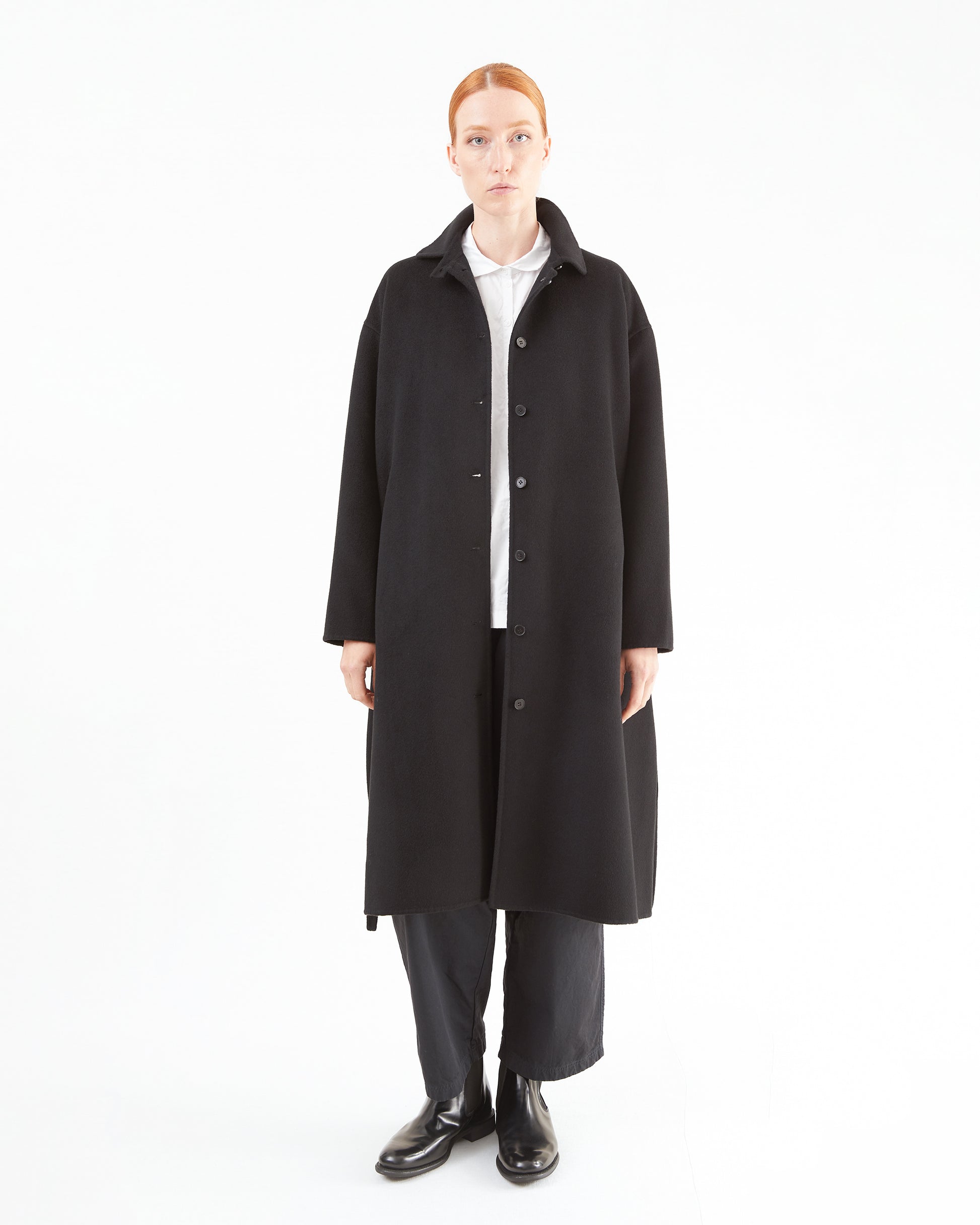 Manuelle Guibal Jokash Cashmere Coat in Ultra Black