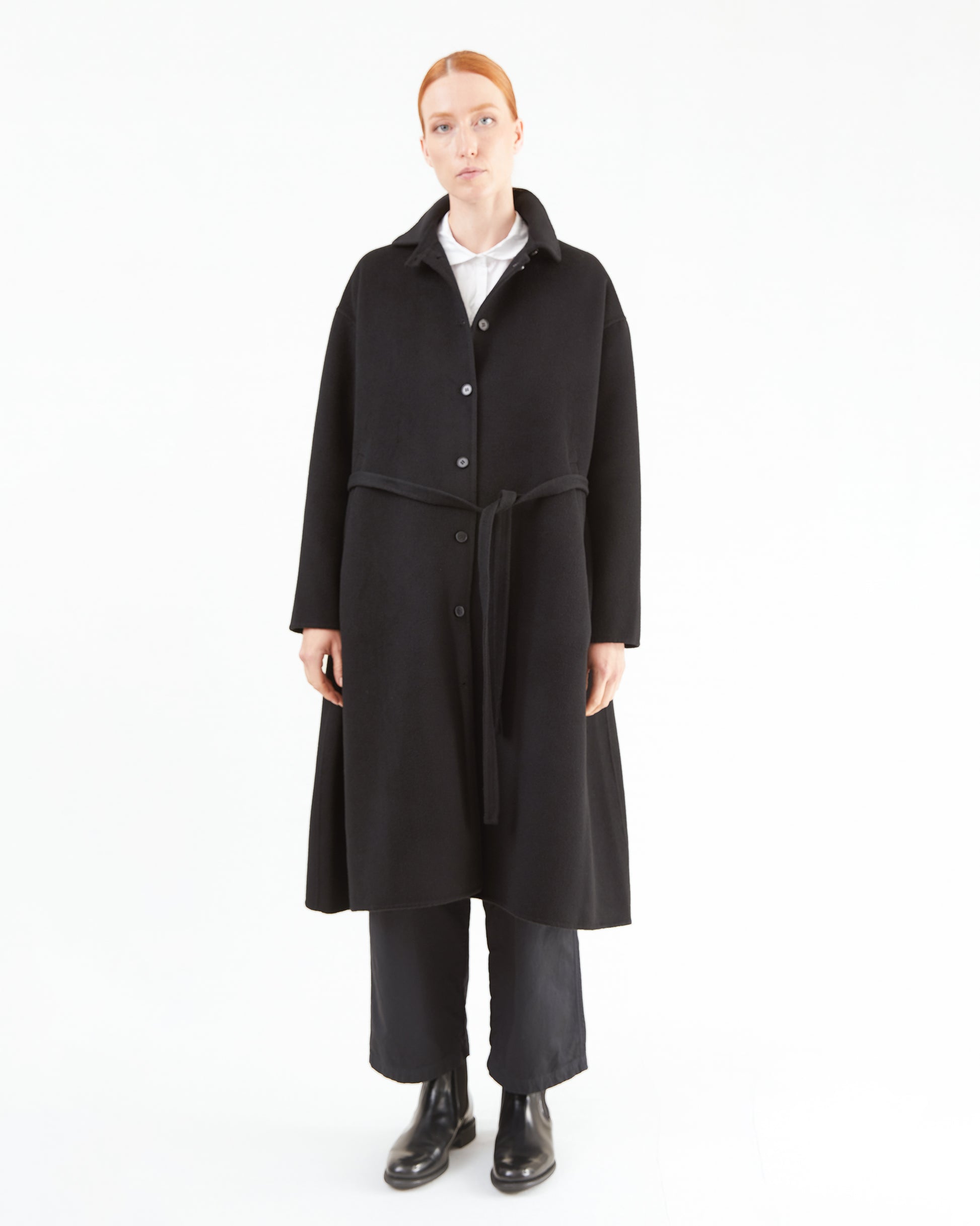Manuelle Guibal Jokash Cashmere Coat in Ultra Black