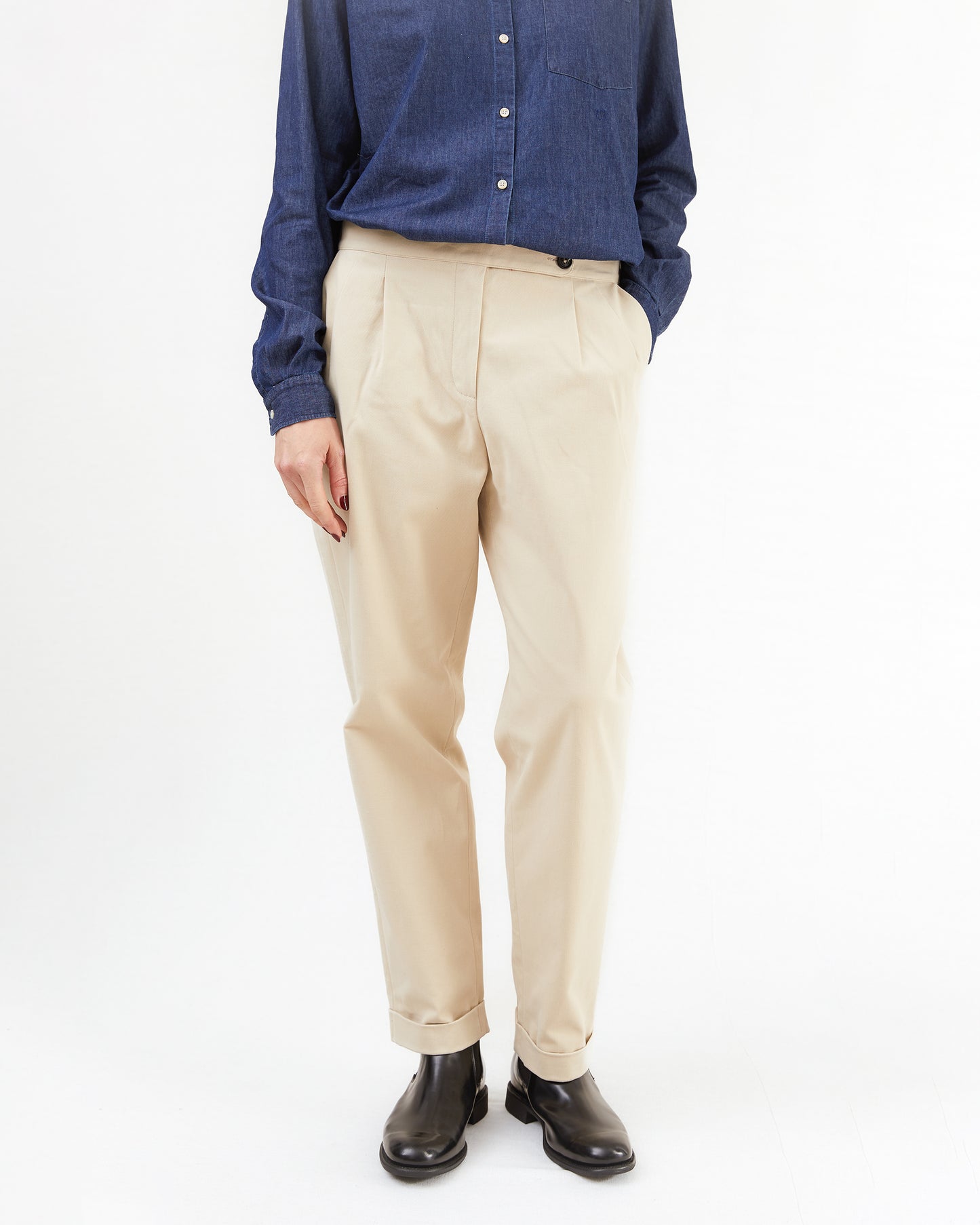 Massimo Alba Women's Boga Cotton Trousers Sand