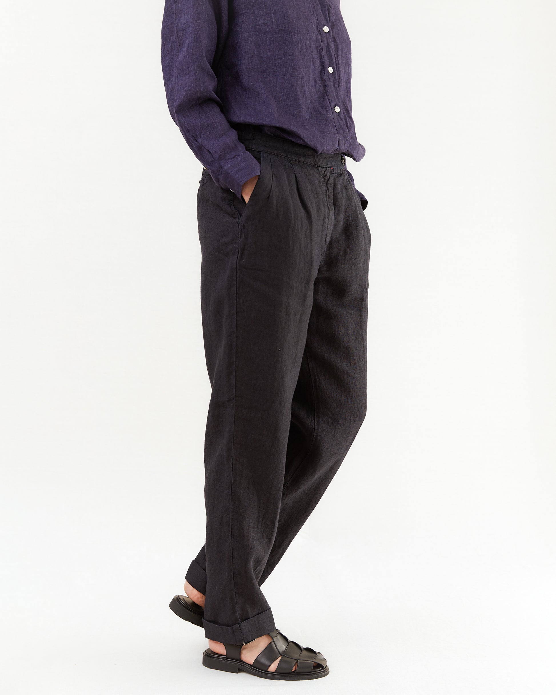 Massimo Alba Women's Boga Linen Trousers in Blu