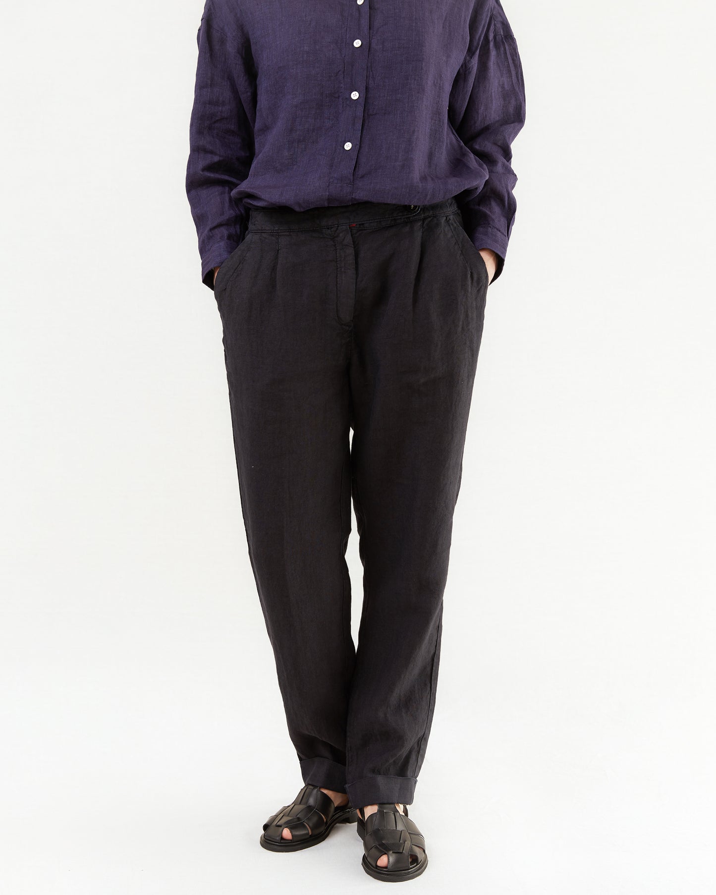 Massimo Alba Women's Boga Linen Trousers in Blu