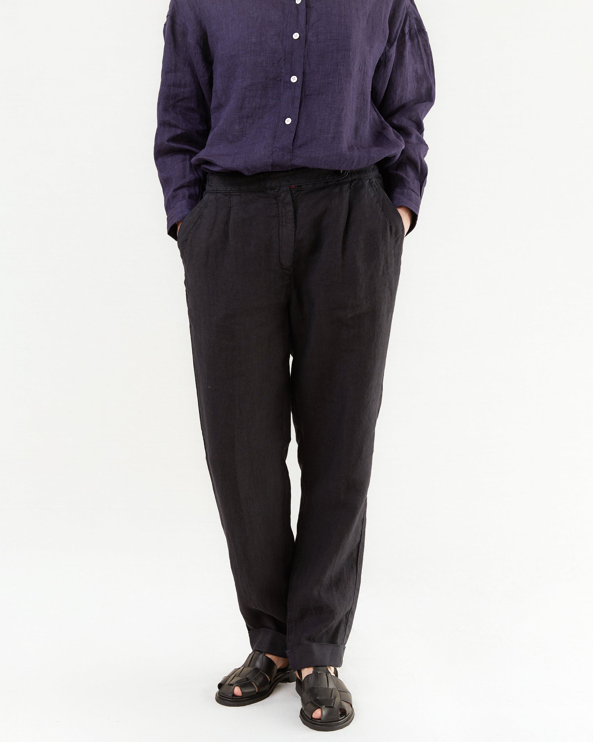 Massimo Alba Women's Boga Linen Trousers in Blu