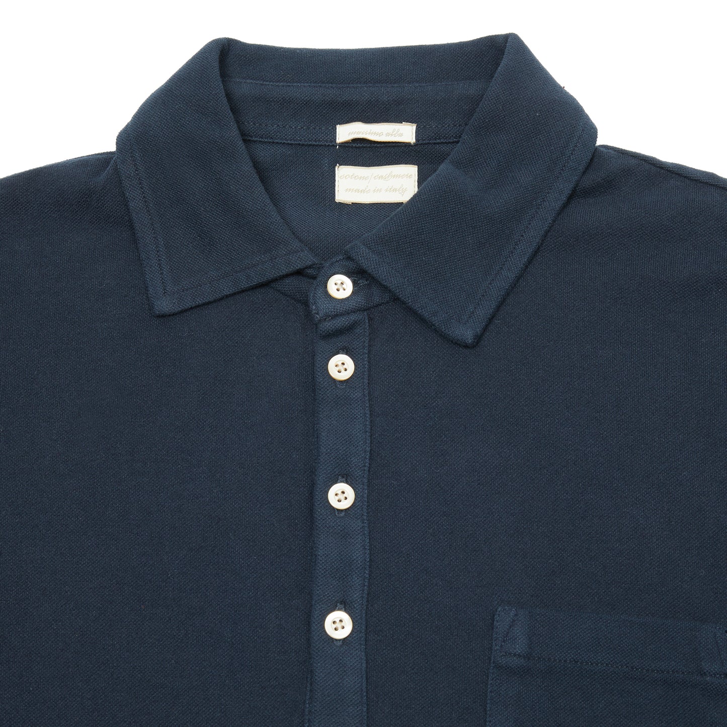 Massimo Alba Ischia Cashmere/Cotton Polo Shirt in Dark Blue