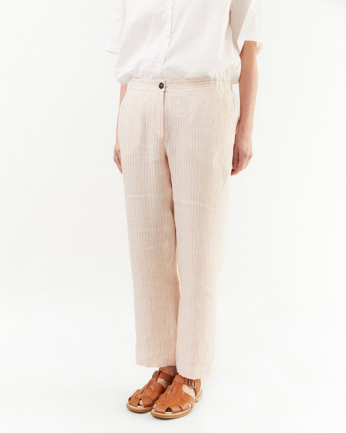 Massimo Alba Women's Sparus Cropped Linen Trousers in Siena
