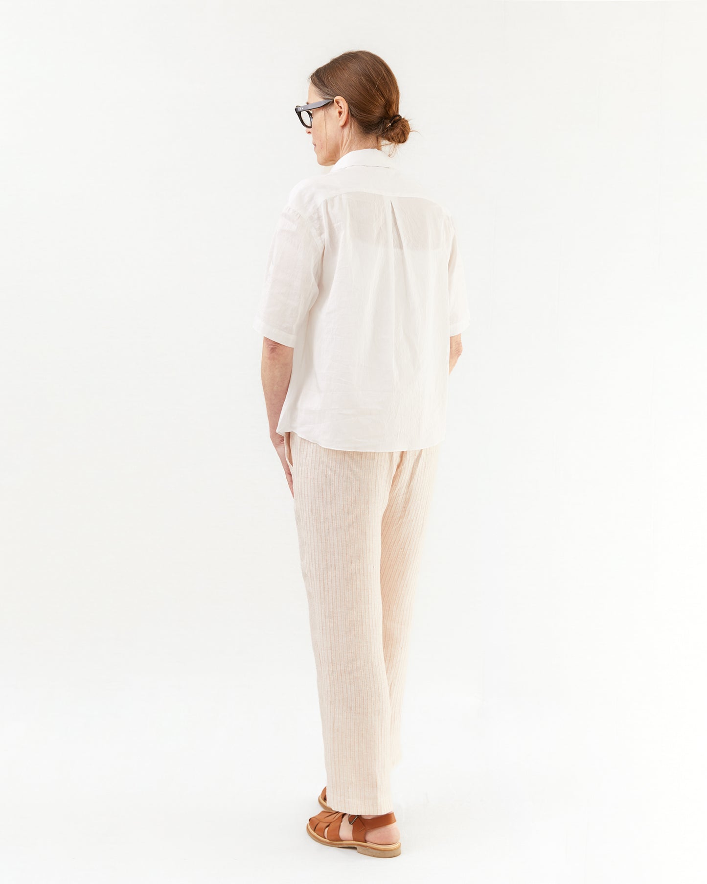 Massimo Alba Women's Sparus Cropped Linen Trousers in Siena