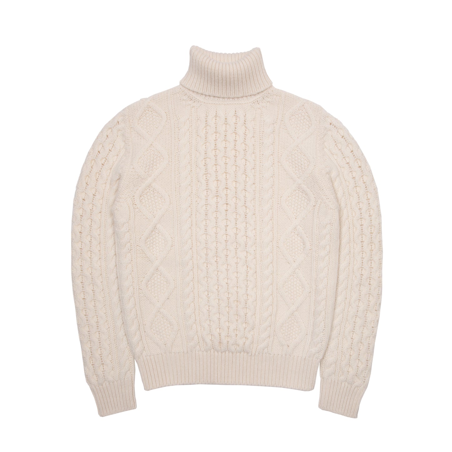 McGeorge of Scotland Cableknit Rollneck in Off-White