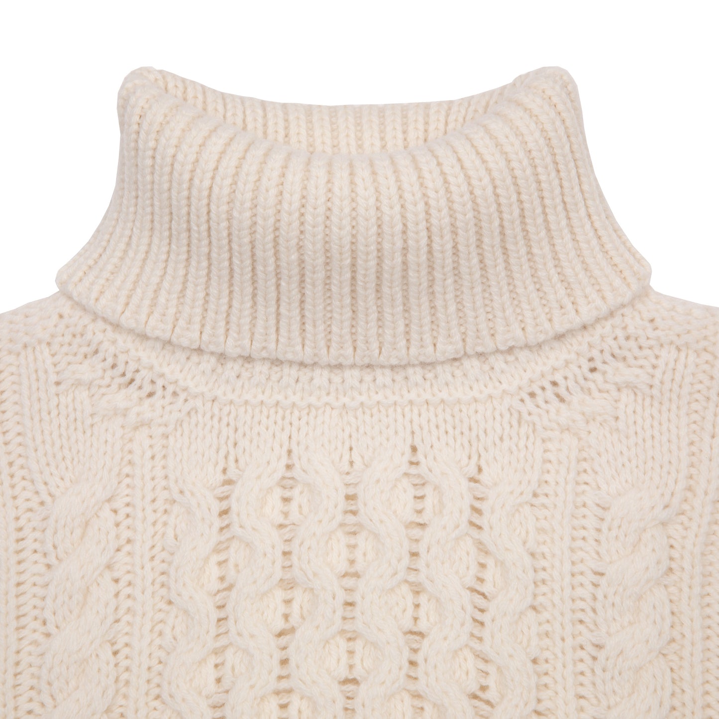 McGeorge of Scotland Cableknit Rollneck in Off-White