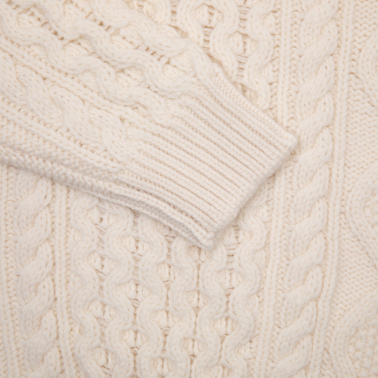McGeorge of Scotland Cableknit Rollneck in Off-White