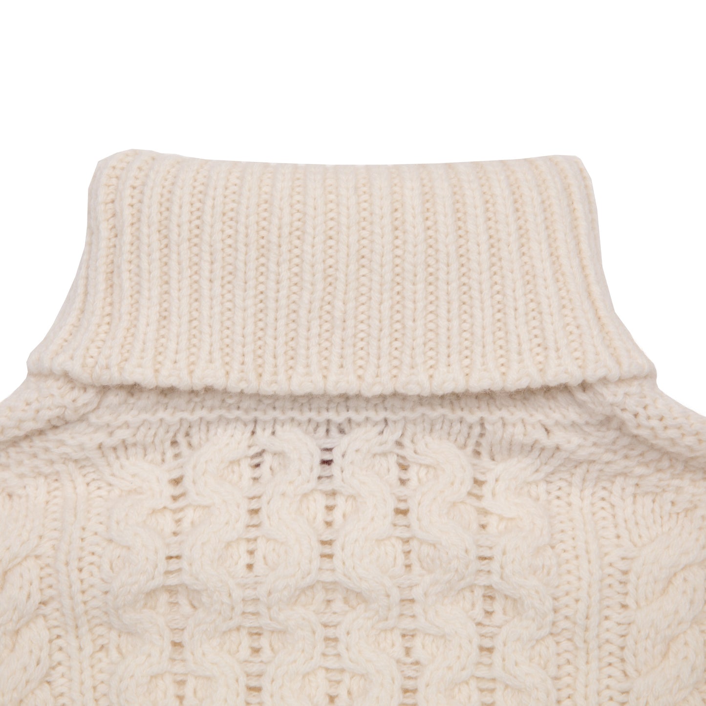 McGeorge of Scotland Cableknit Rollneck in Off-White