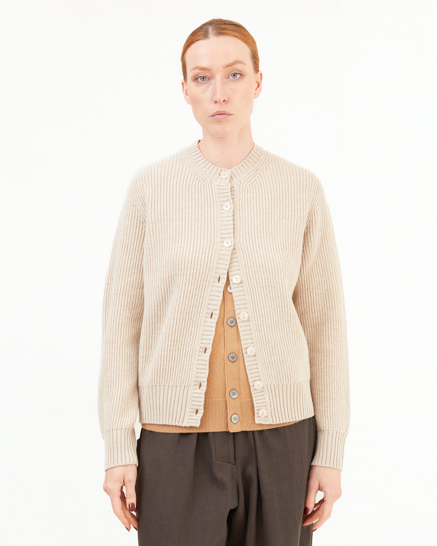 McGeorge Women's Crewneck Cardigan in Sand