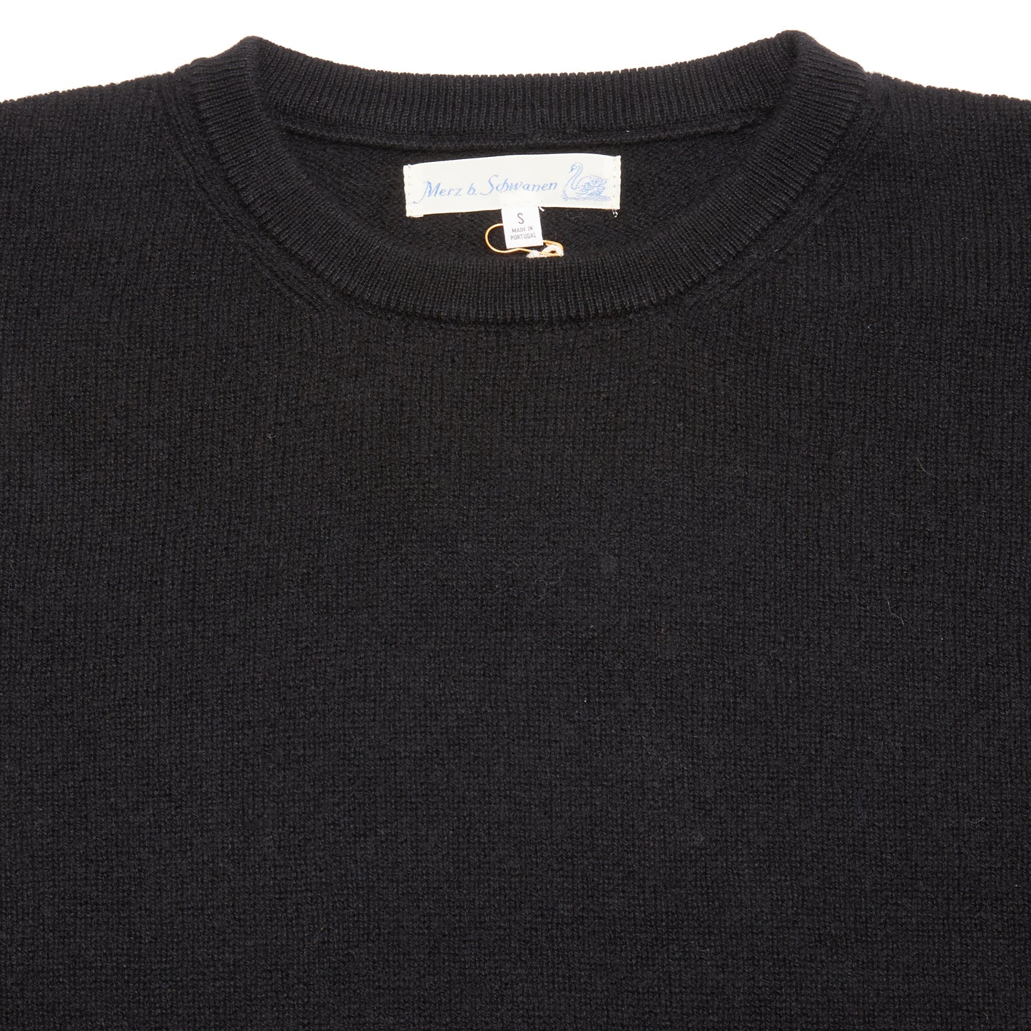 Merz b Schwanen Good Basics Knitted Long Sleeve Pullover in Deep Black