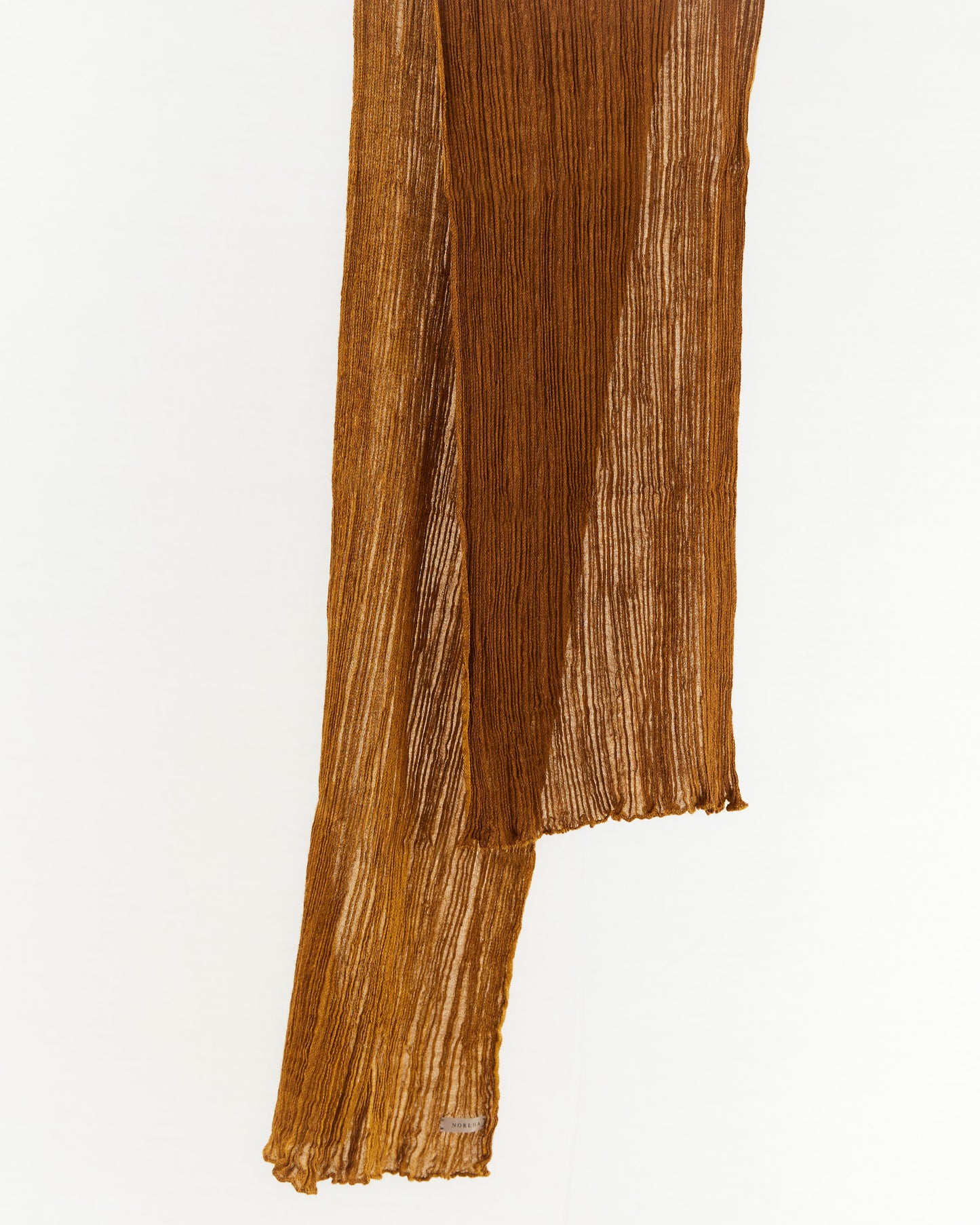 Norlha Feather Ripples Yak Khullu/Silk Scarf in Nutshell