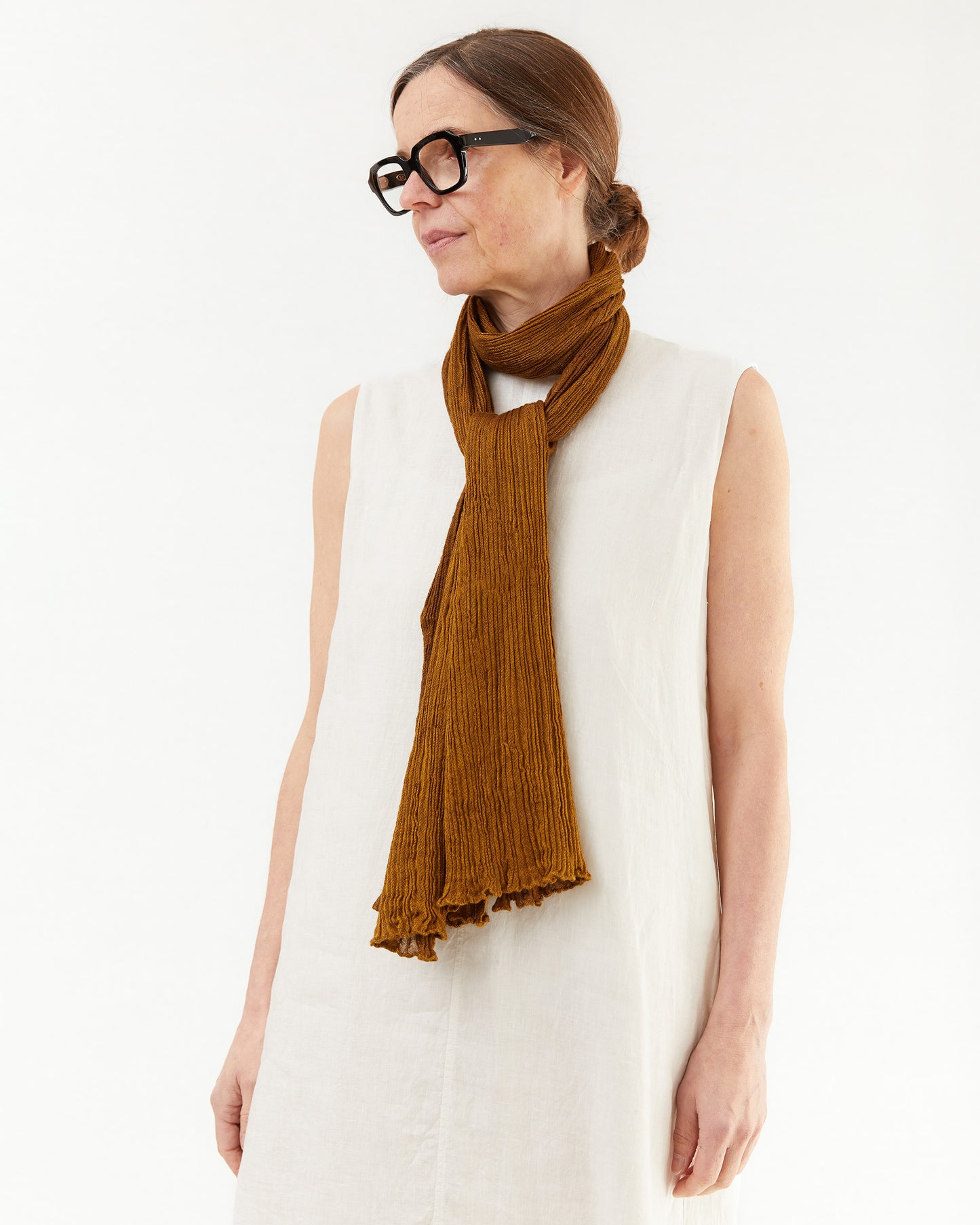 Norlha Feather Ripples Yak Khullu/Silk Scarf in Nutshell