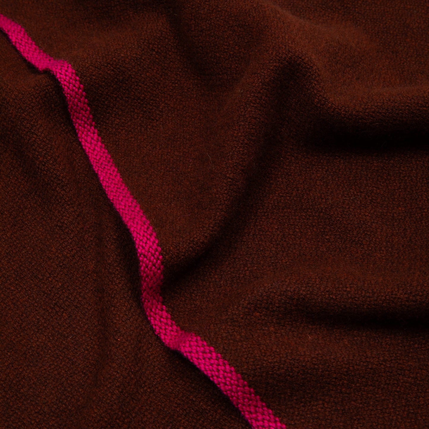 Norlha Nomad Border Skinny Scarf in Mulberry & Fuschia