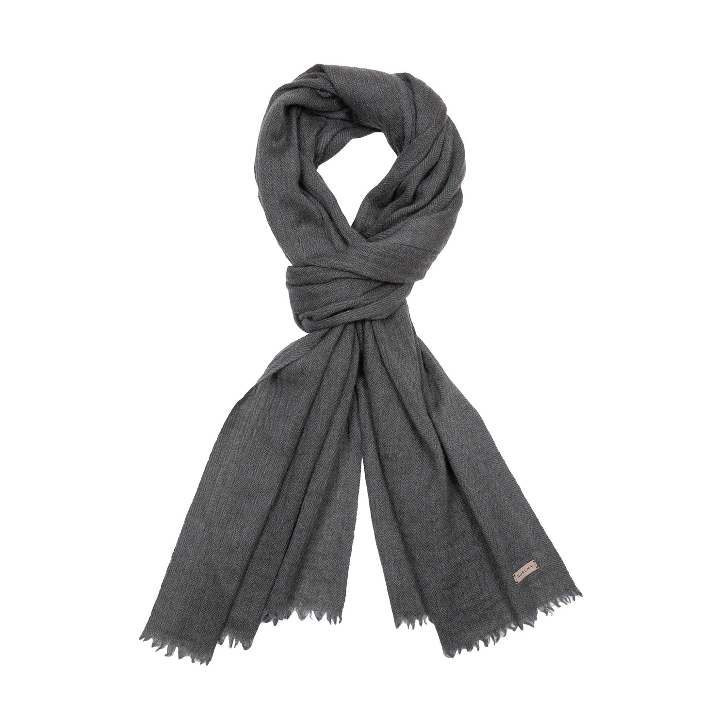 Norlha Prince Herringbone Scarf in Storm Blue