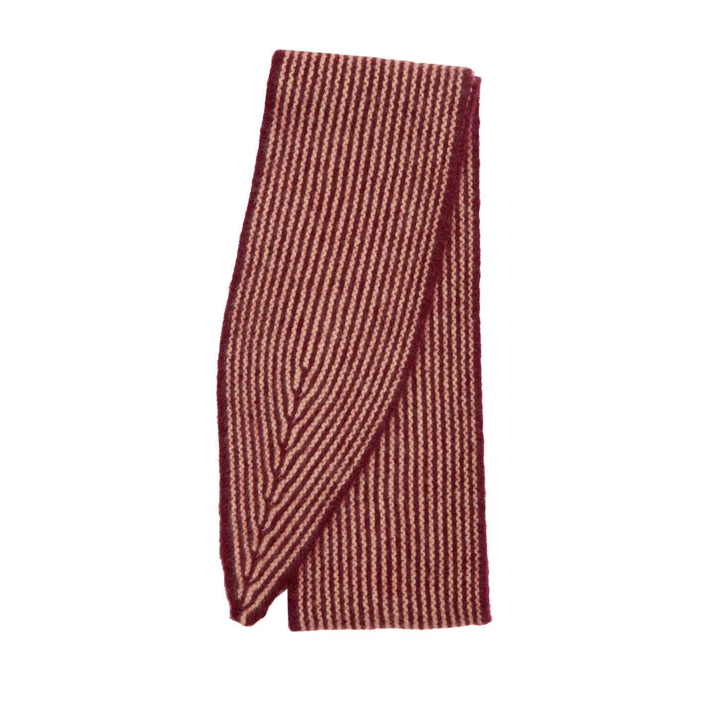 Oats & Rice Cashmere Spindle Scarf in Wine