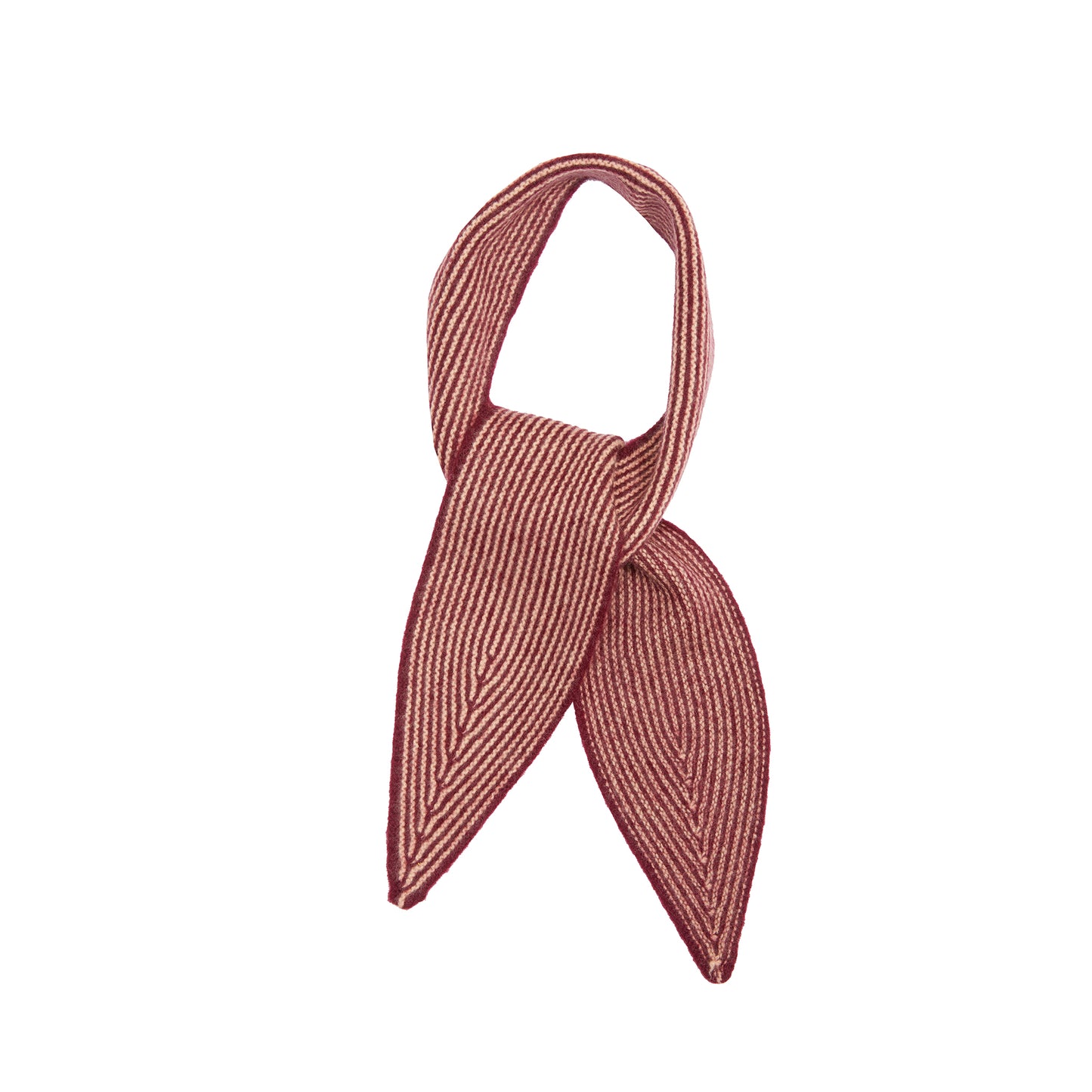 Oats & Rice Cashmere Spindle Scarf in Wine