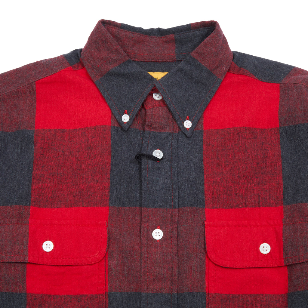 madras check leather-pocket shirts〈wjk〉-