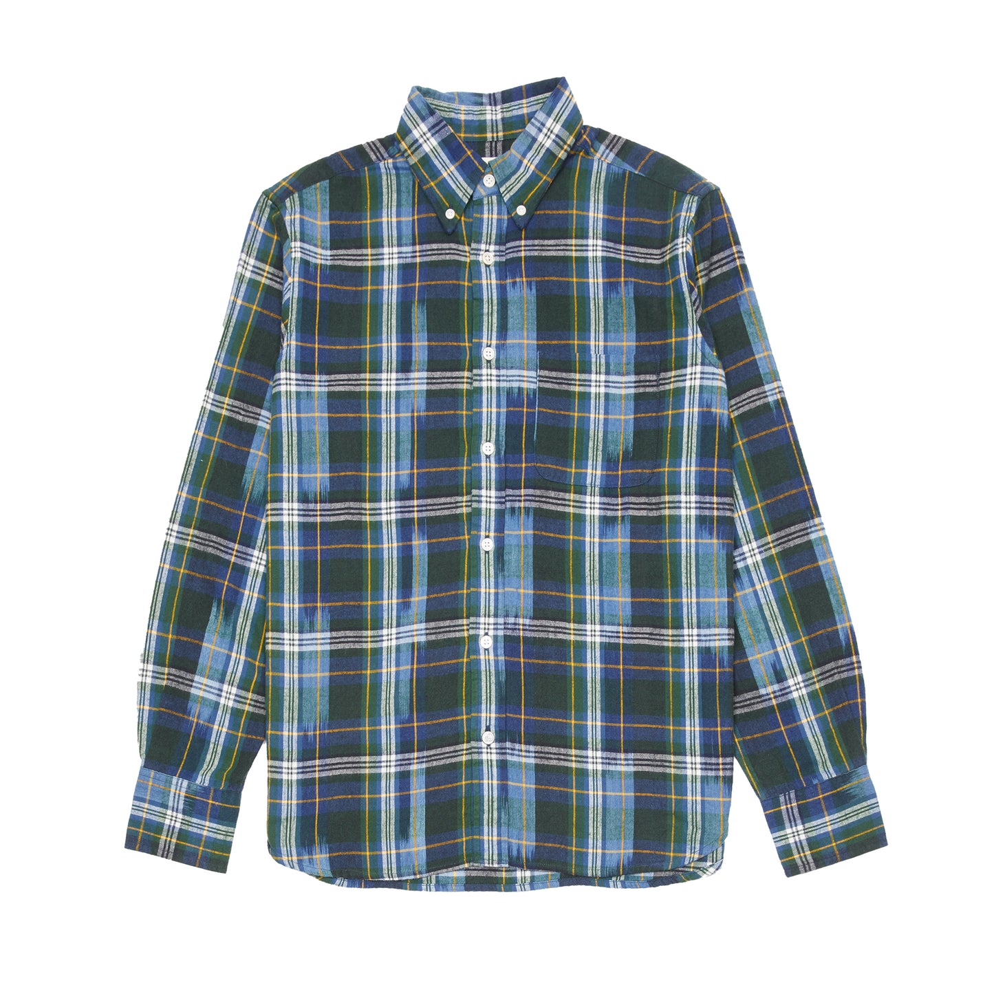 Original Madras Button Down Ikat Shirt in Blue/Green/Yellow