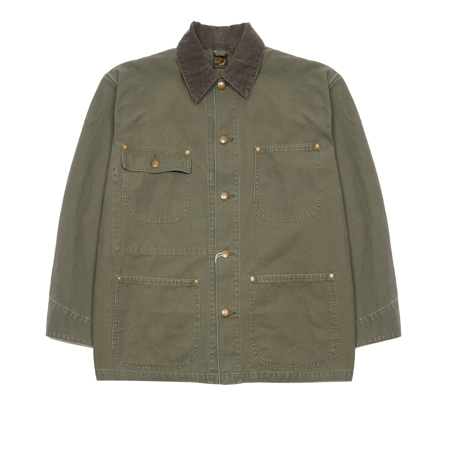 Orslow Relax Fit Coverall Jacket in Army Green