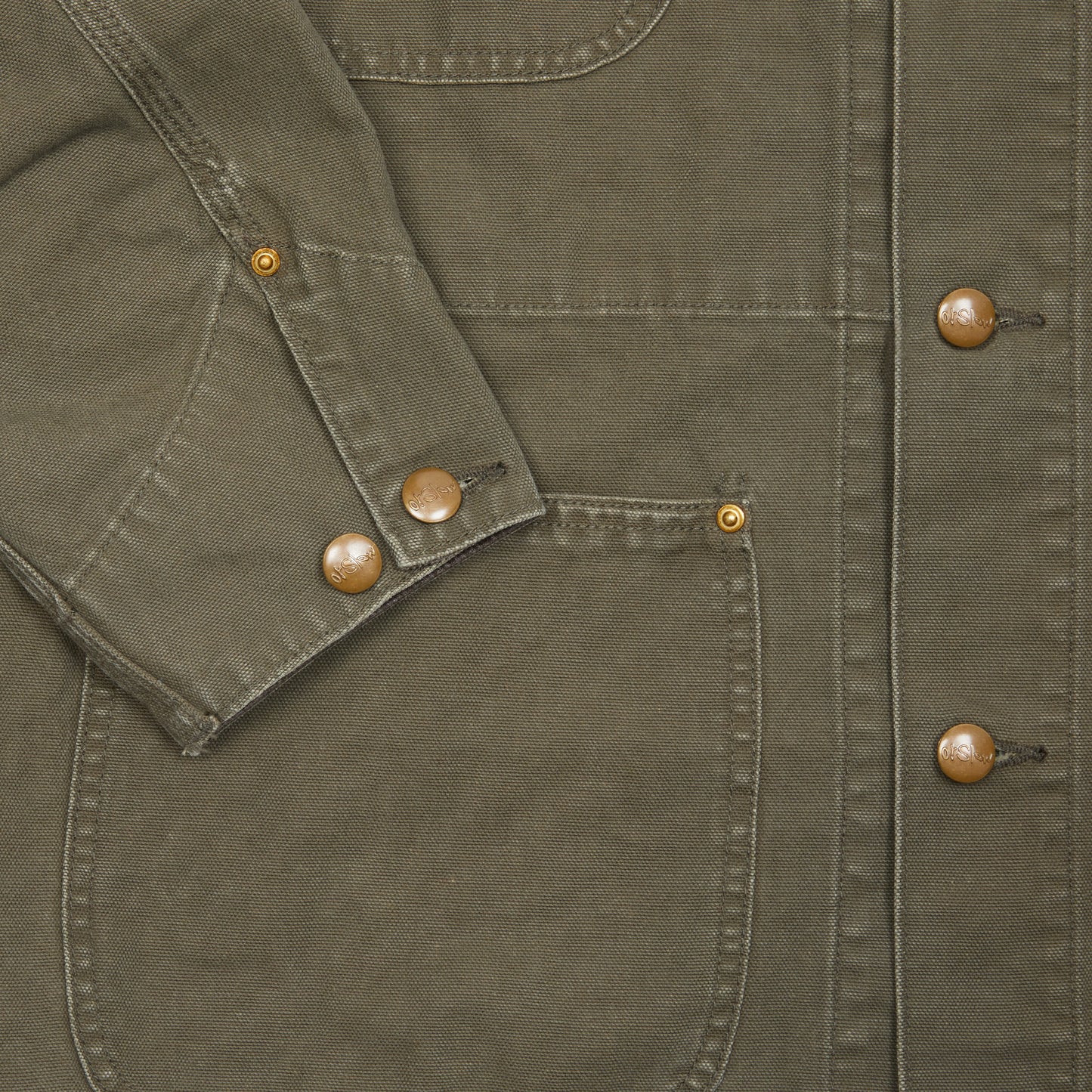 Orslow Relax Fit Coverall Jacket in Army Green 4