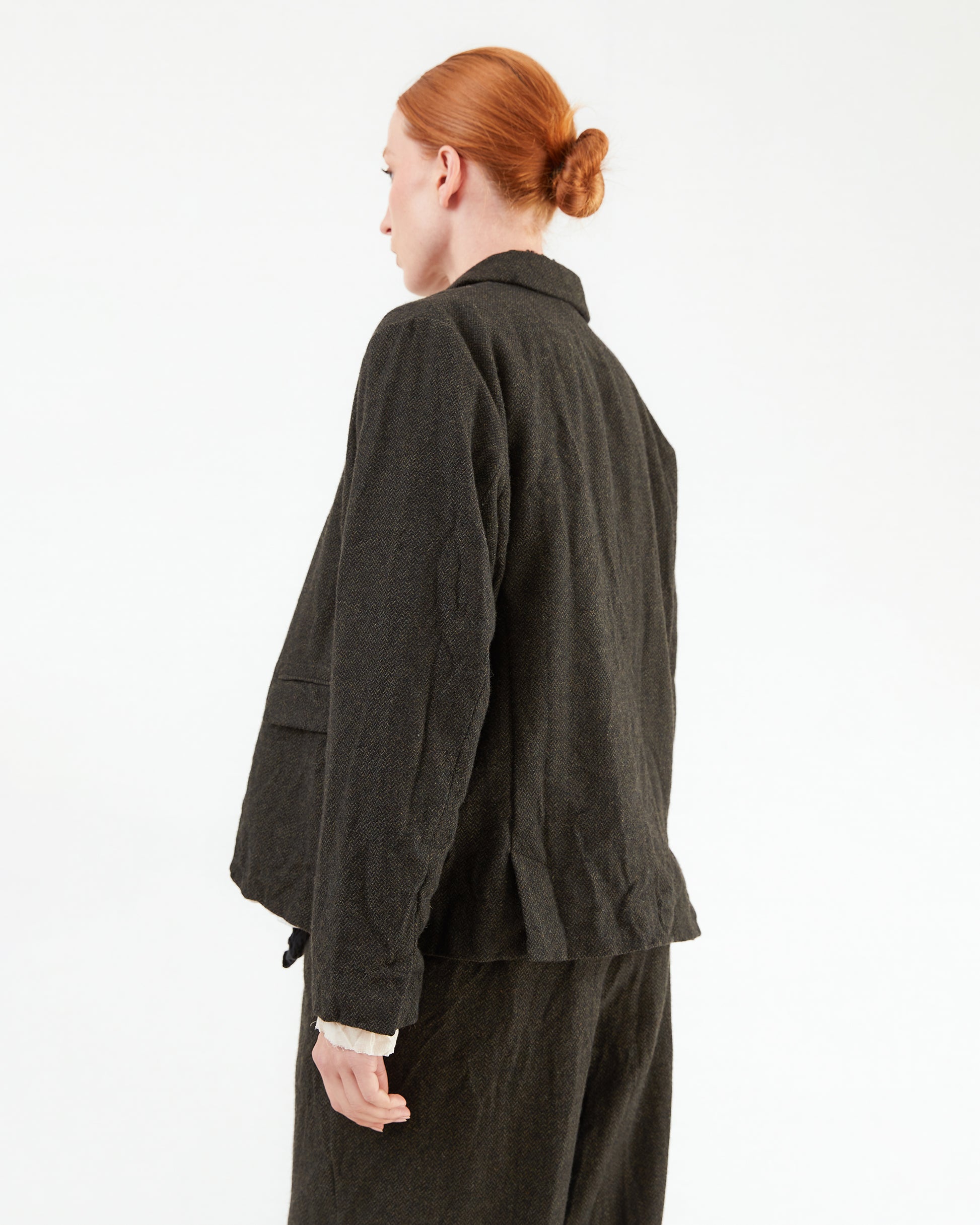 Pas de Calais Cotton Grosgrain Hunting Jacket in Dark Brown