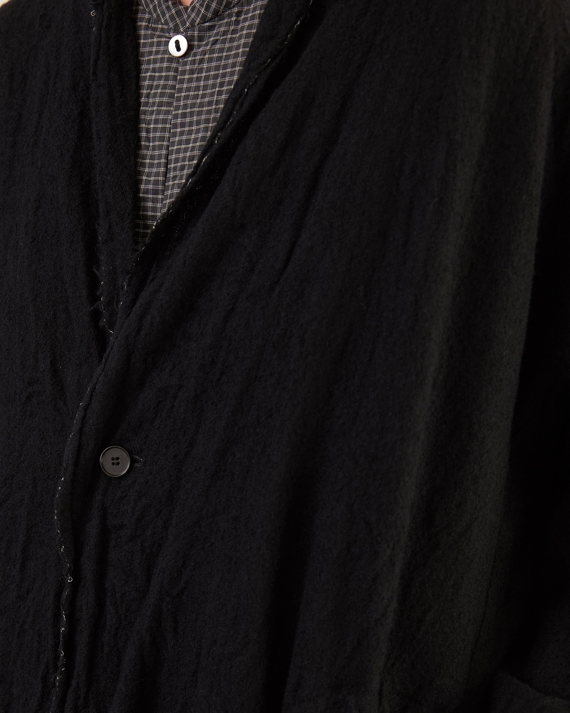 Pas de Calais Refined Wool Gauze Coat in Black