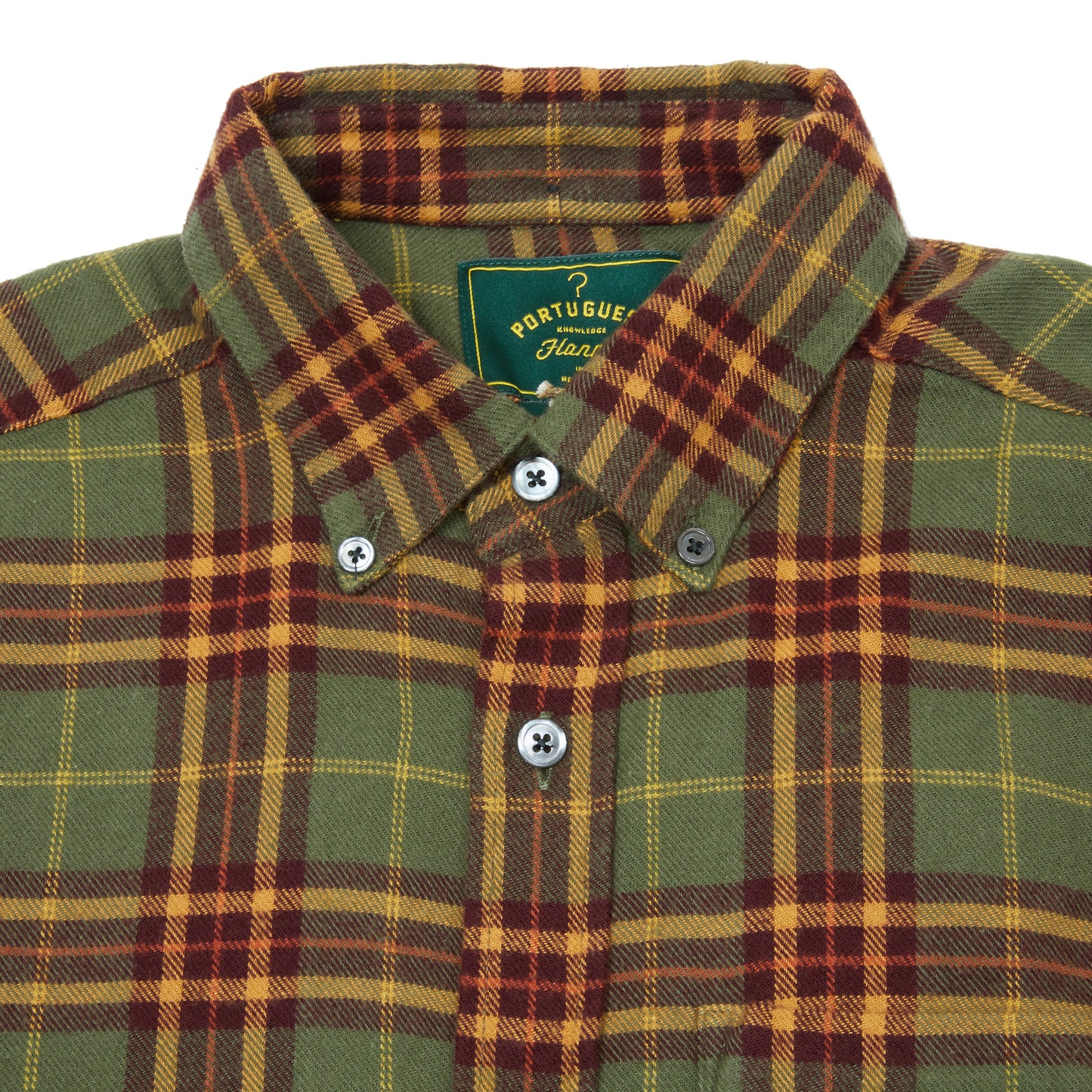 Portuguese Flannel Hoop Shirt in Green Plaid
