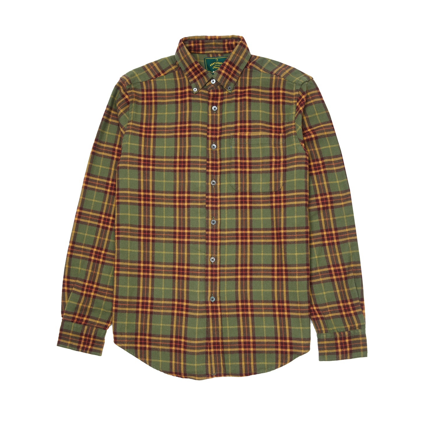 Portuguese Flannel Hoop Shirt in Green Plaid