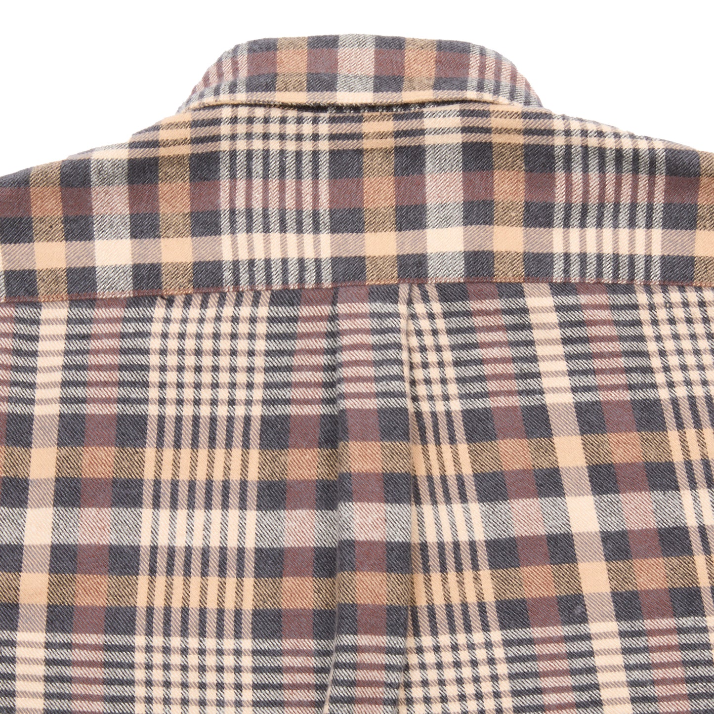 Portuguese Flannel Manta Flannel Shirt in Camel x Natural x Blue Check