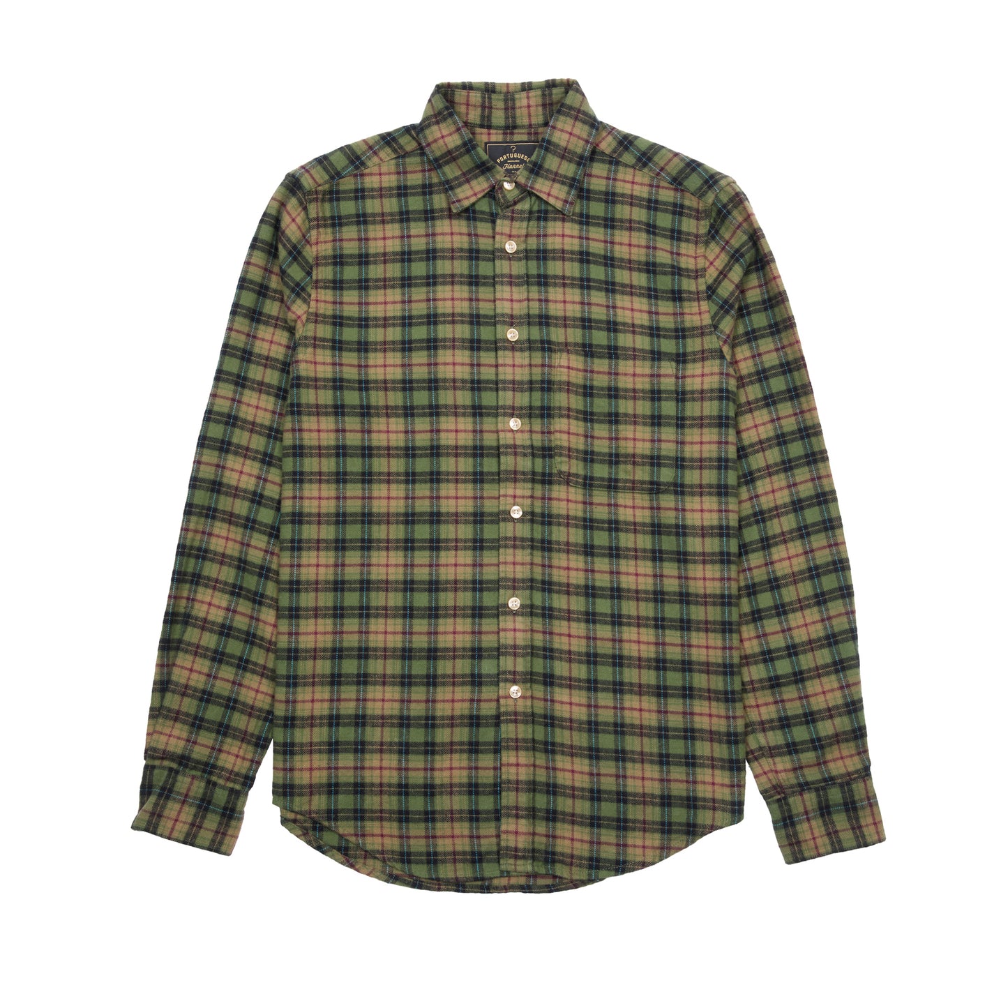 Portuguese Flannel Parque Flannel Shirt in Green Check