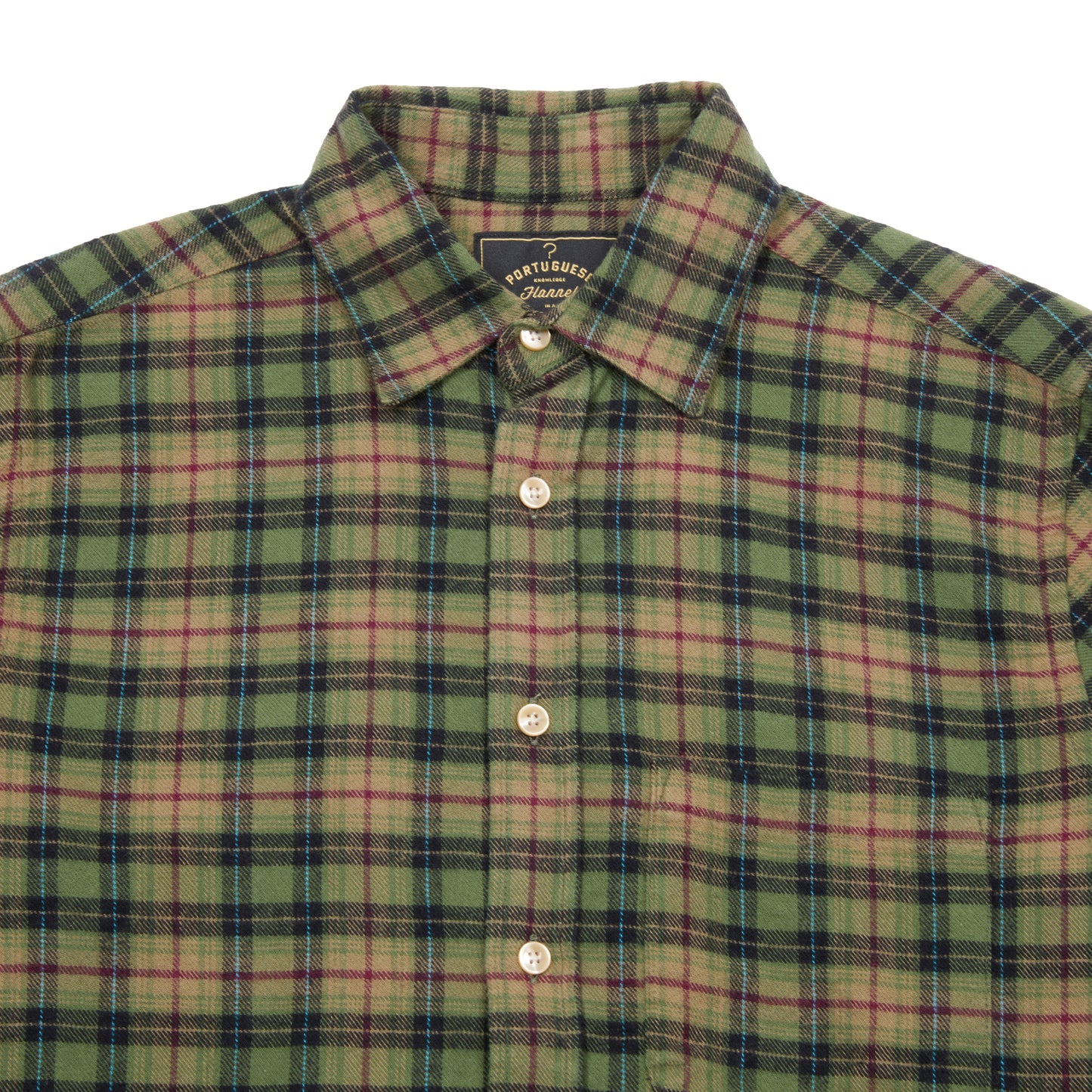 Portuguese Flannel Parque Flannel Shirt in Green Check