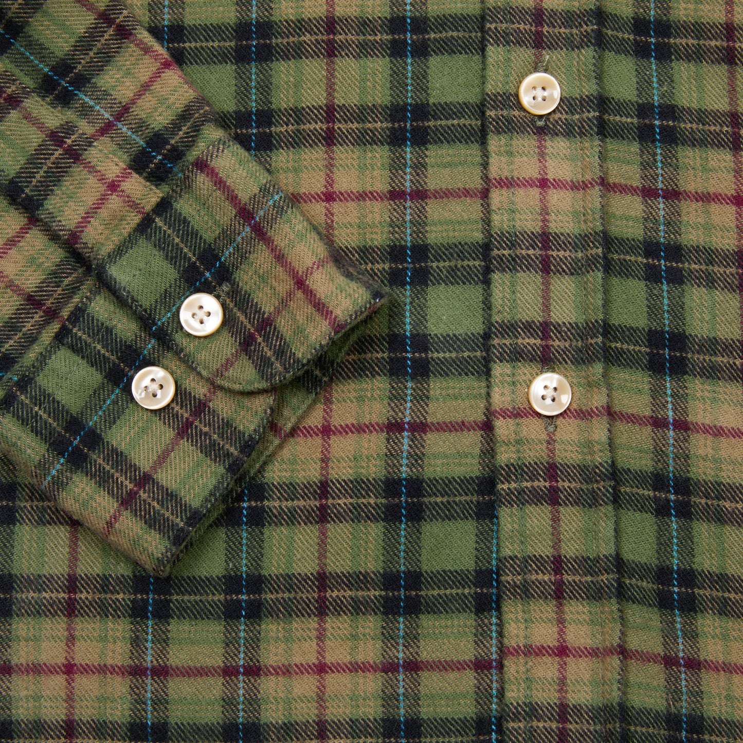 Portuguese Flannel Parque Flannel Shirt in Green Check