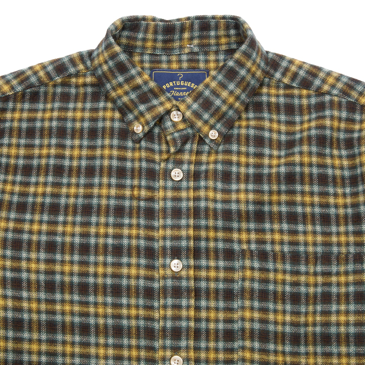 Portuguese Flannel Vouga Button Down Flannel Shirt in Green Check