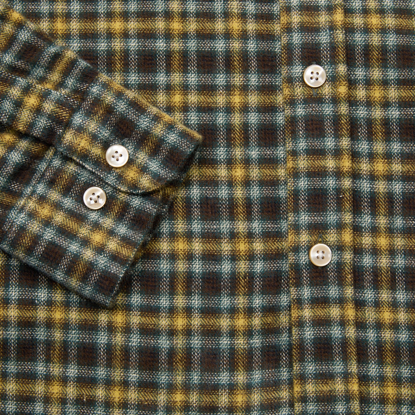 Portuguese Flannel Vouga Button Down Flannel Shirt in Green Check
