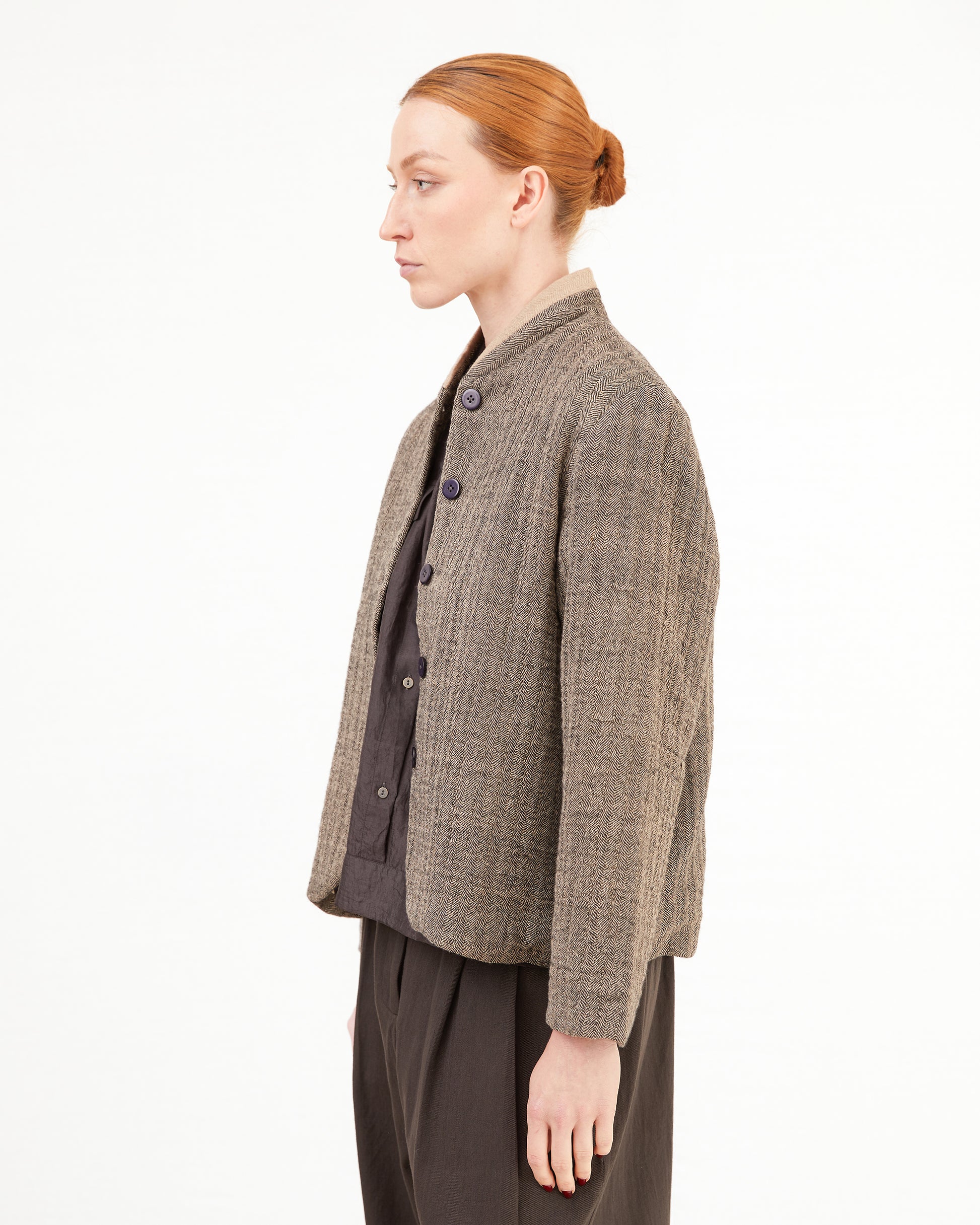 Runaway Bicycle Leo Short Jacket in Herringbone