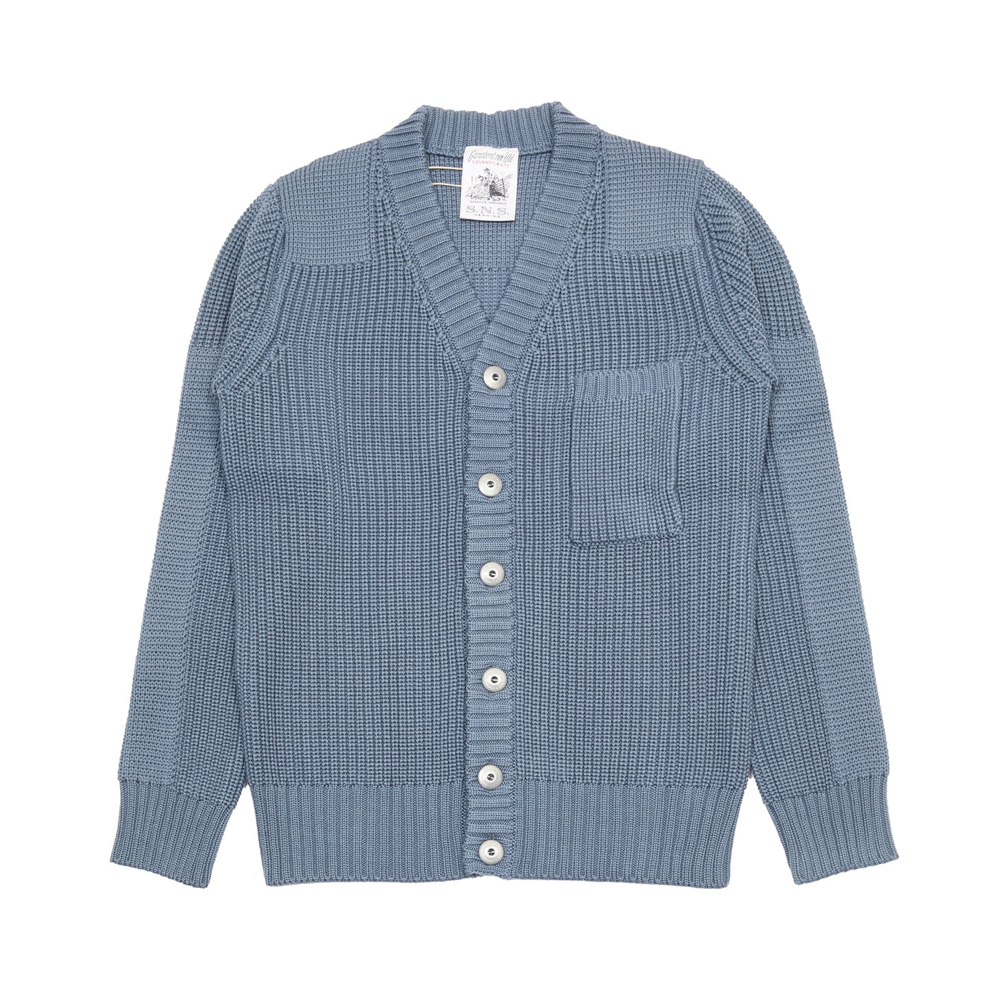 SNS Herning Robust Cardigan in Slate Blue