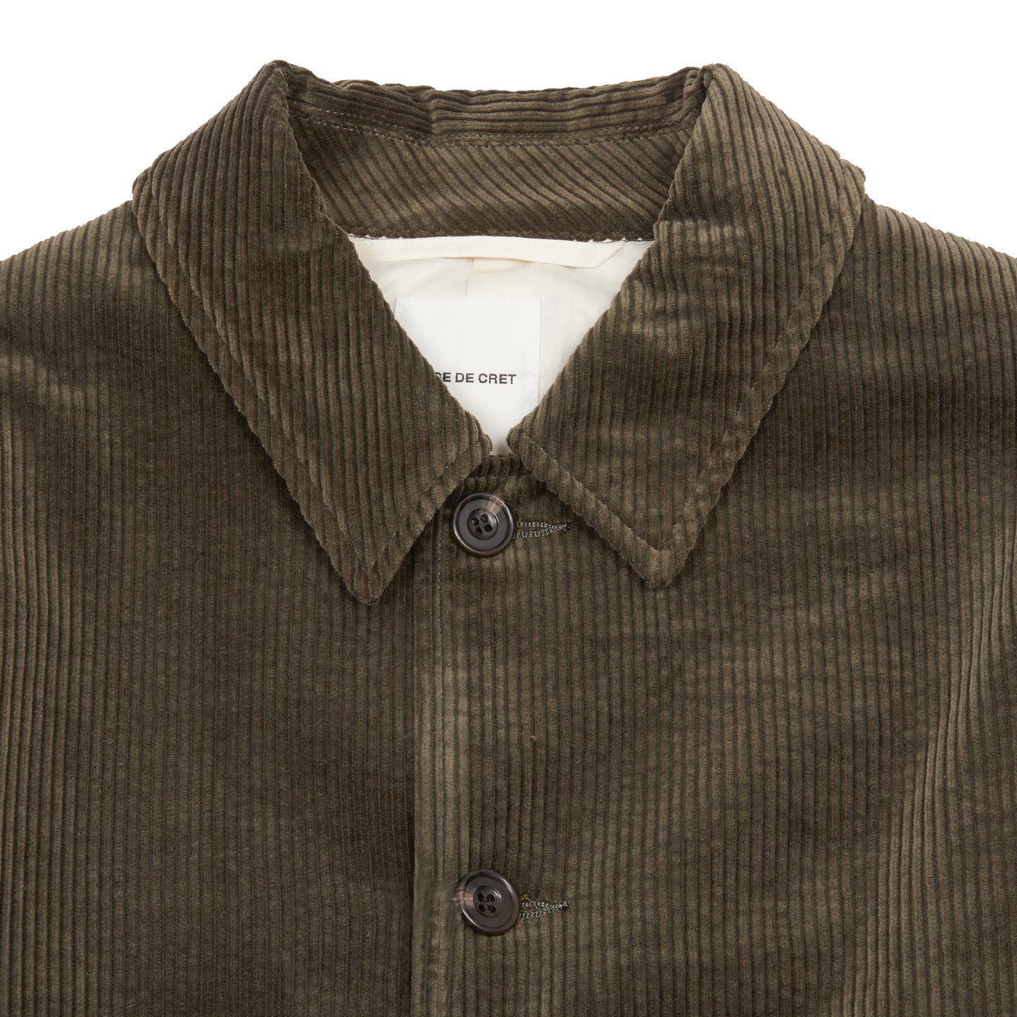 Sage de Cret Corduroy Short Coverall Jacket in Olive